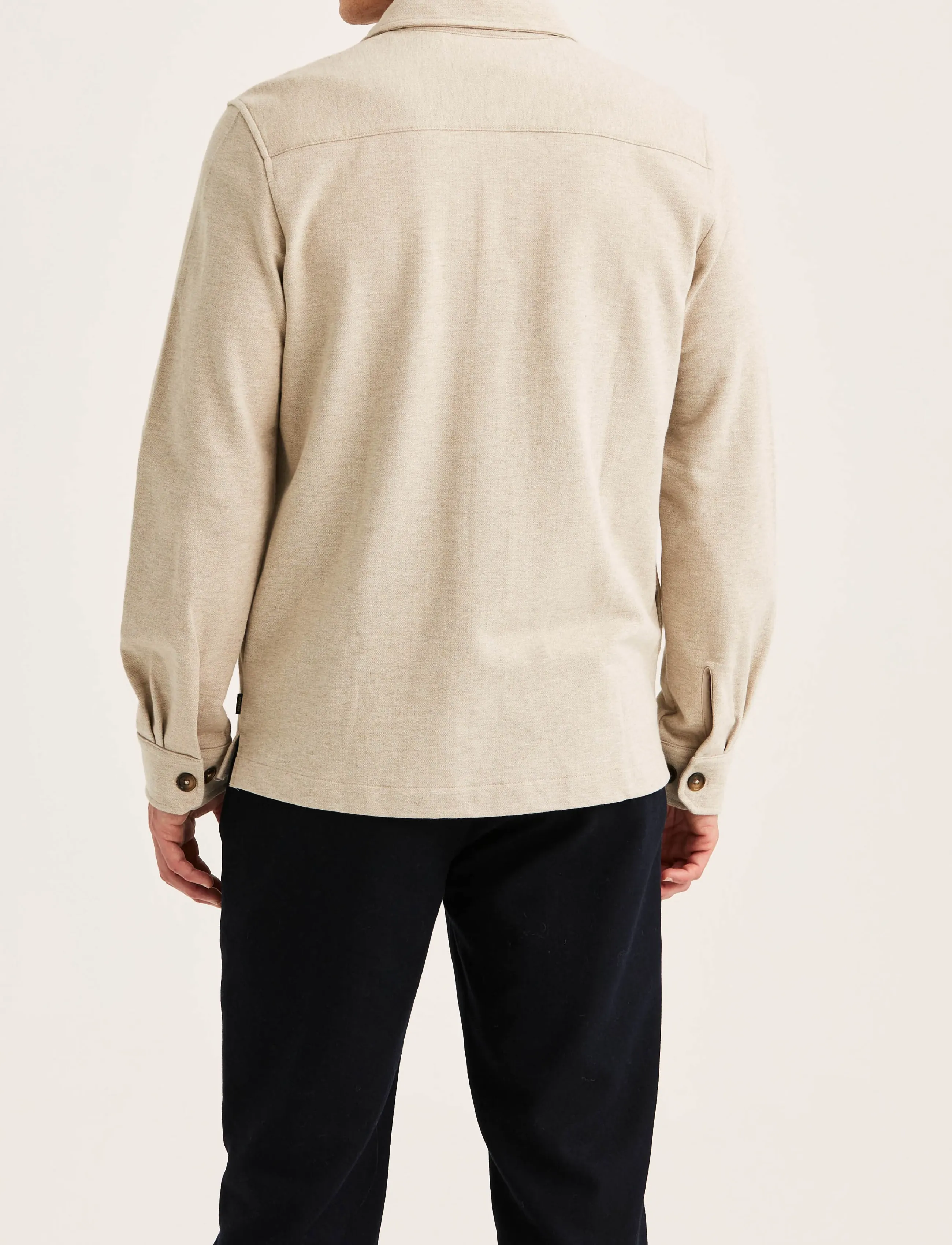Morris - Andrew Piqué Jersey Overshirt - sügisjoped - khaki - 4