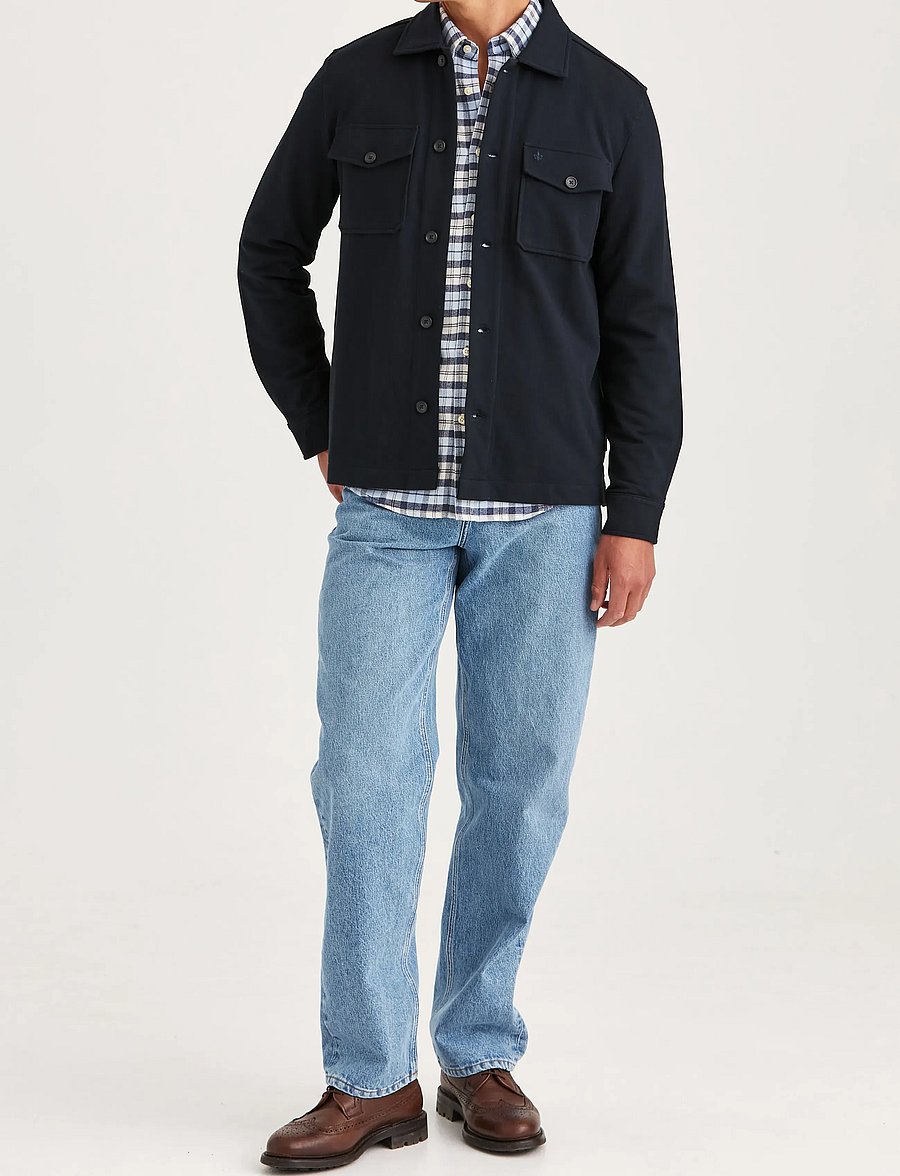 Morris - Andrew Jersey Overshirt - kevadjoped - old blue - 3