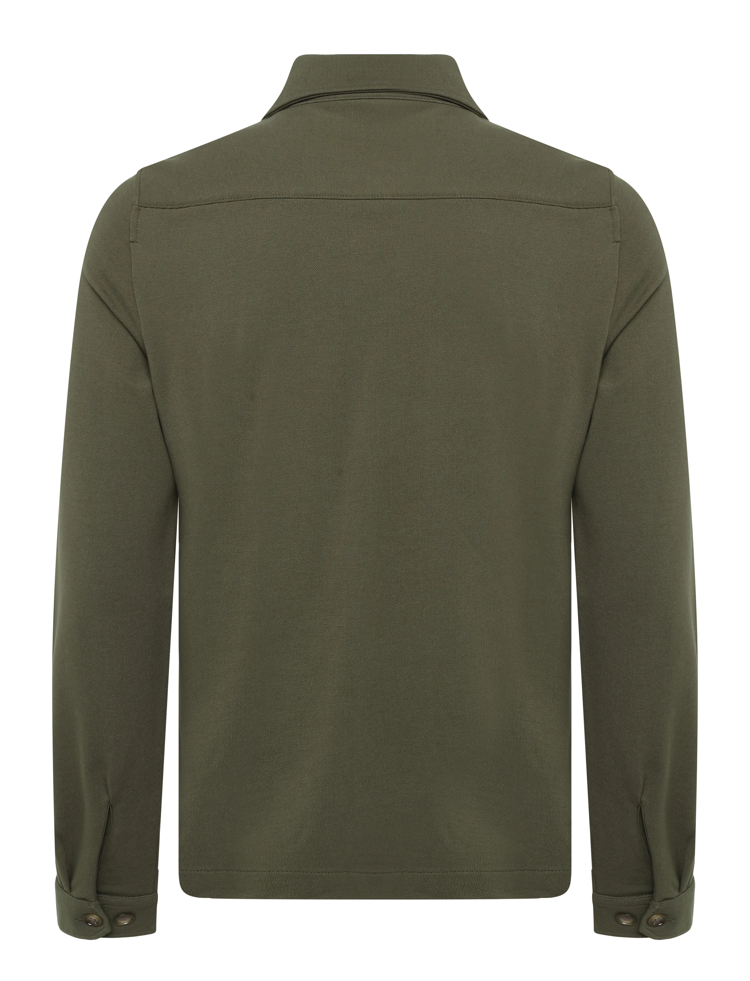Morris - Andrew Piqué Jersey Overshirt - sügisjoped - olive - 2