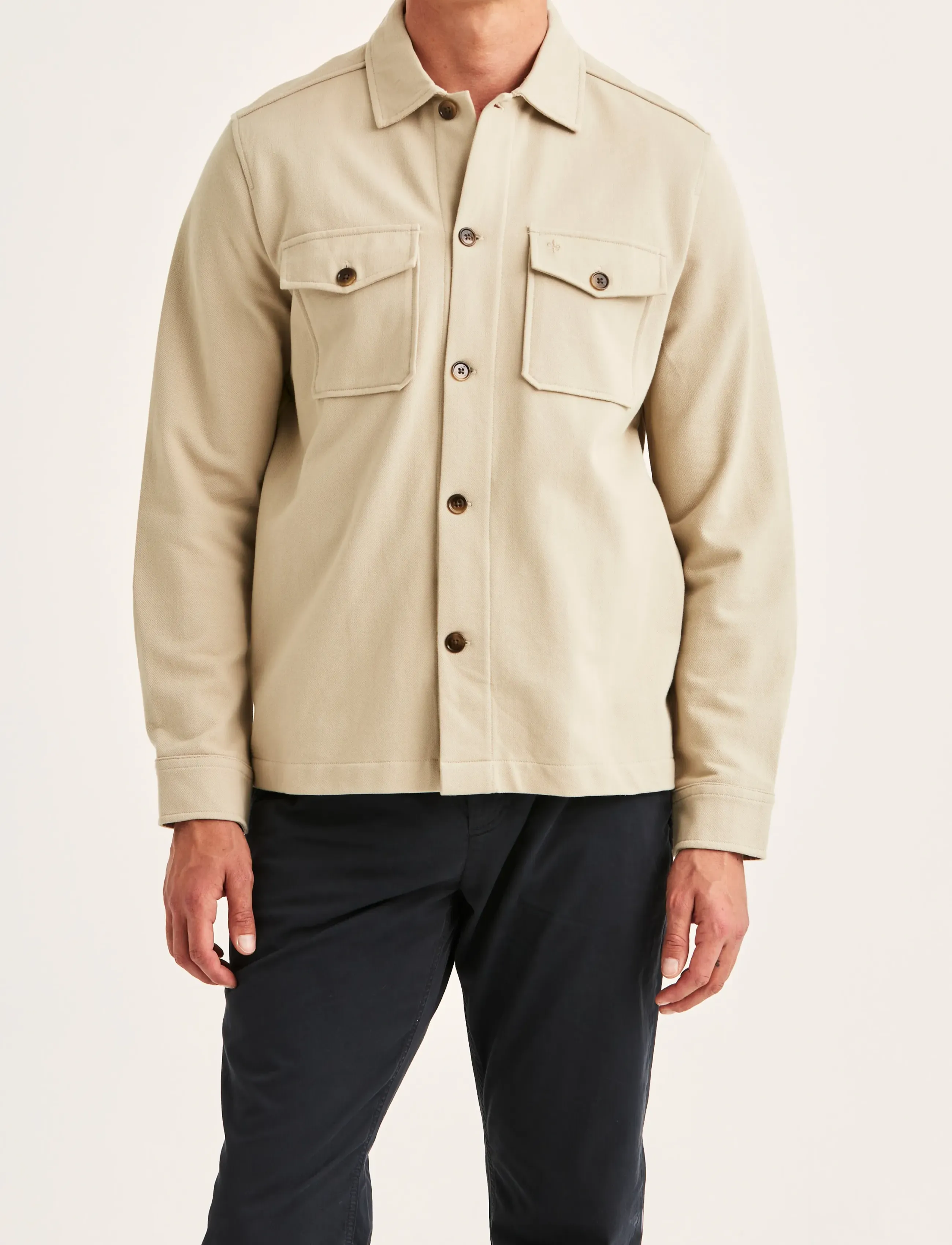 Morris Andrew Jersey Overshirt - Kleidung - KHAKI / beige