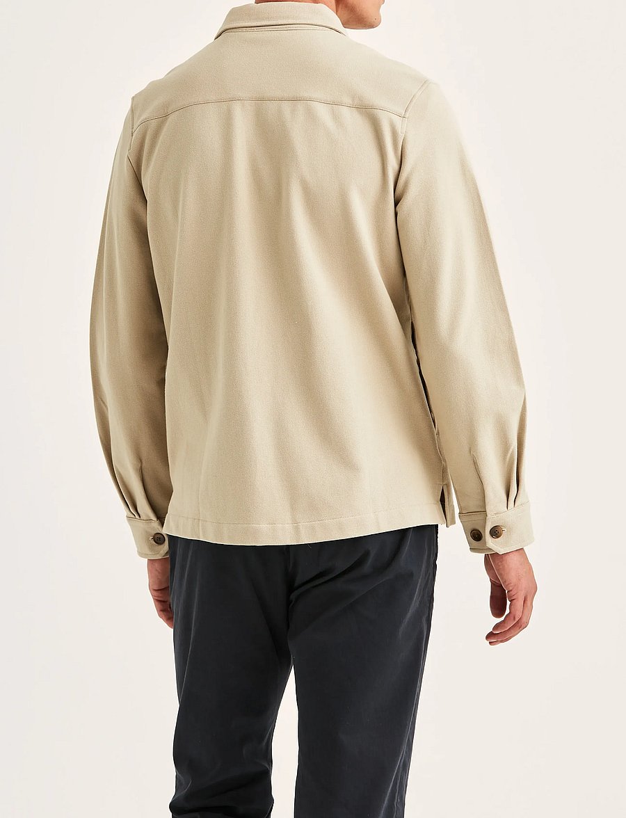 Morris - Andrew Jersey Overshirt - Überhemden - khaki - 4