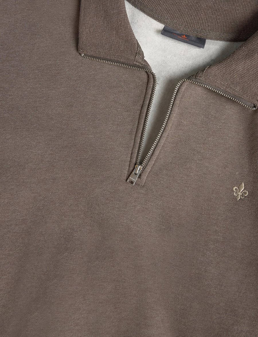Morris - Brandon Lily Half Zip - poolpika lukuga džemprid - brown - 2