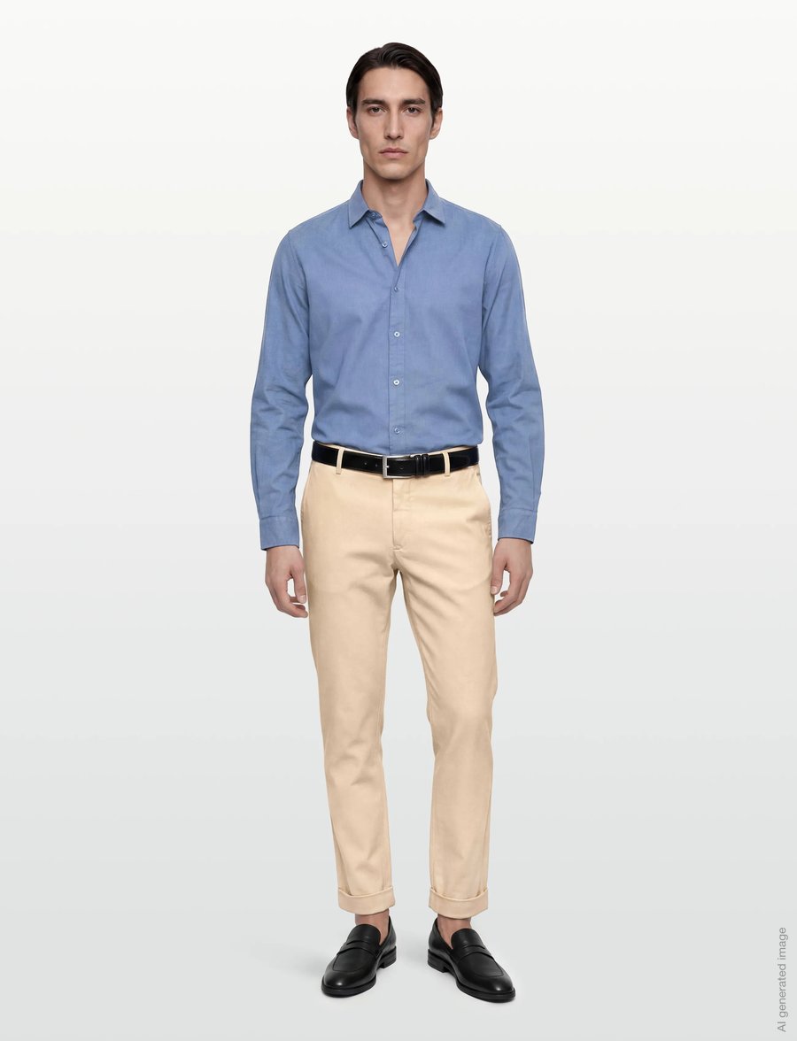 Morris - Jones Soft Twill Trousers - casual trousers - off white - 0
