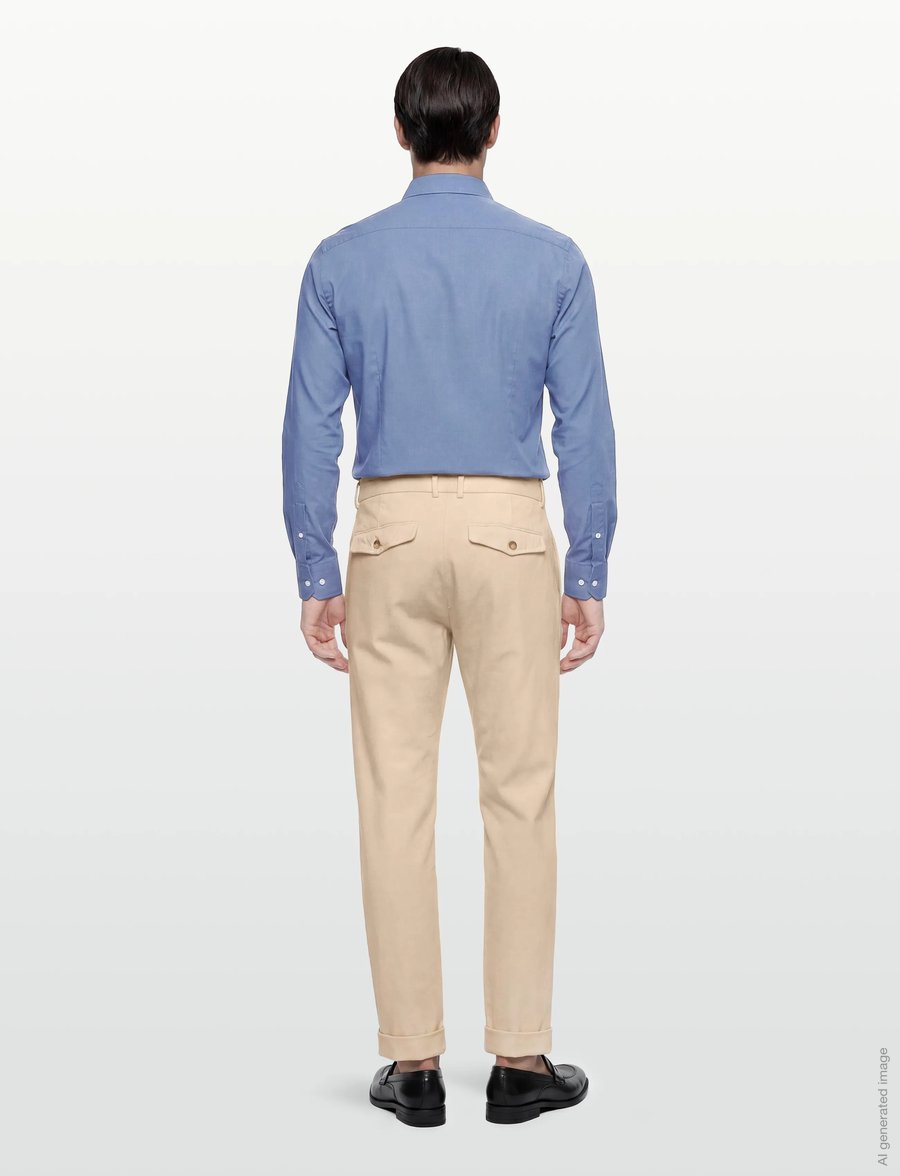 Morris - Jones Soft Twill Trousers - casual trousers - off white - 4
