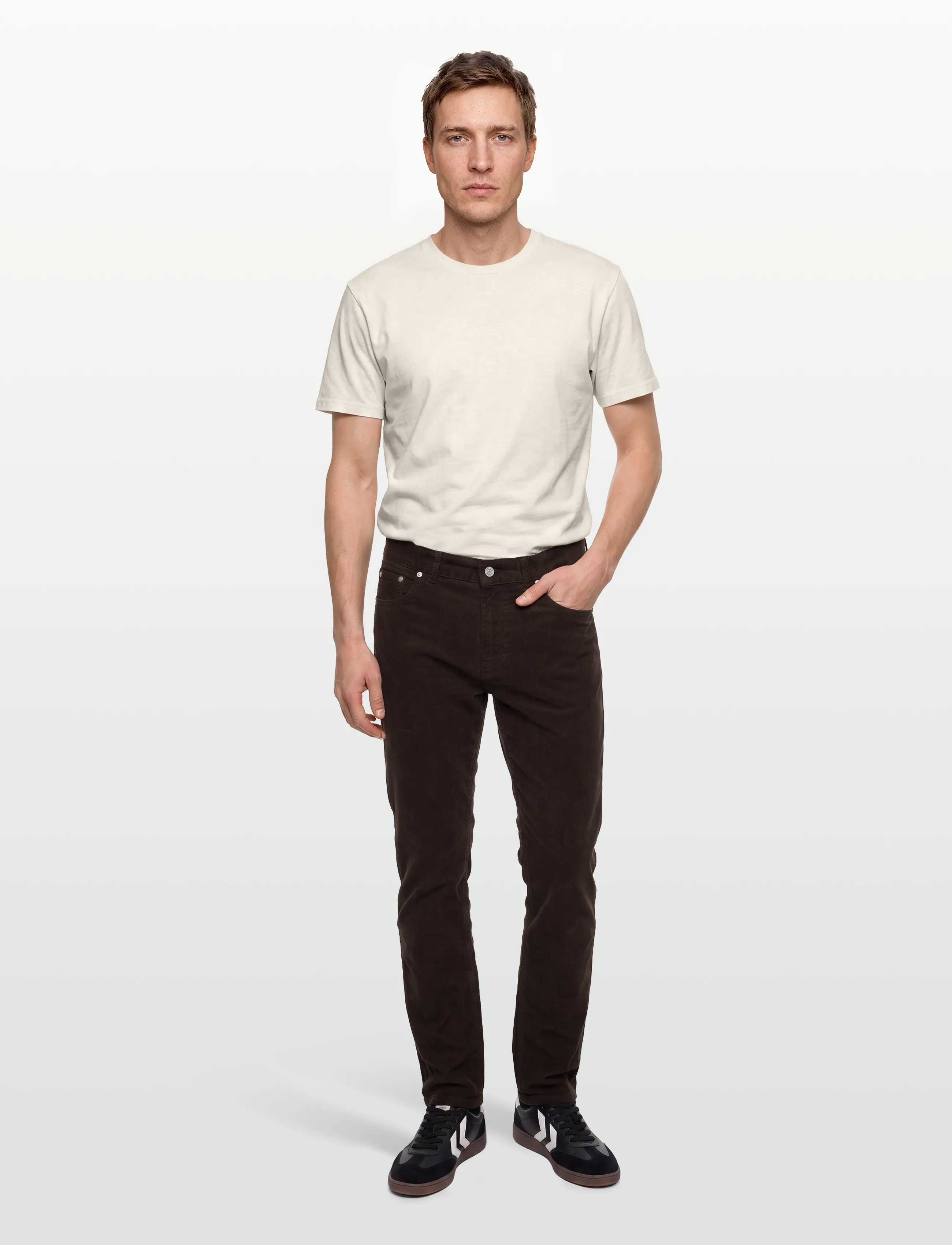 Morris James Cord 5 Pocket, Mænd, Fløjlsbukser Med 5 Lommer, Brun, Str: 28 x 32