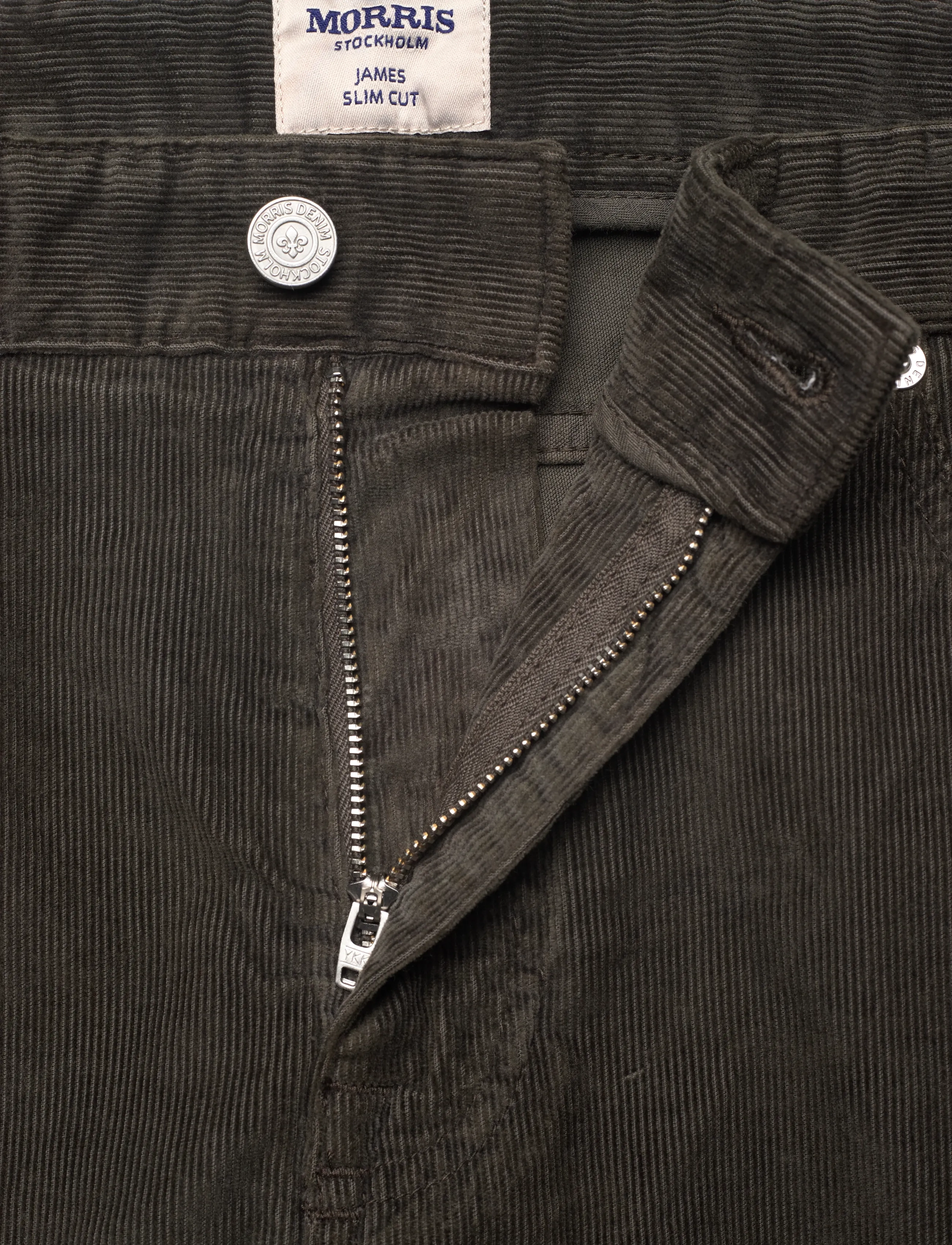 Morris - James Cord 5 Pocket - casual trousers - olive - 3