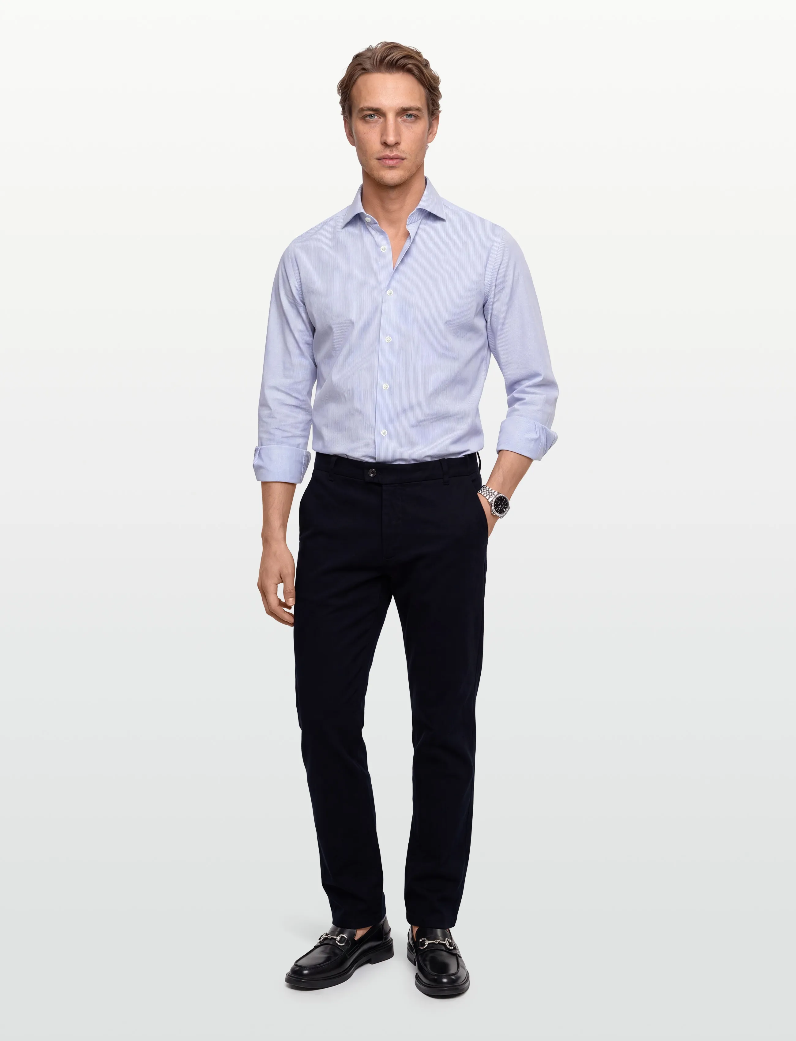 Morris Jack Soft Twill Trouser, 46, Navy, Bukser > Afslappet, Herre
