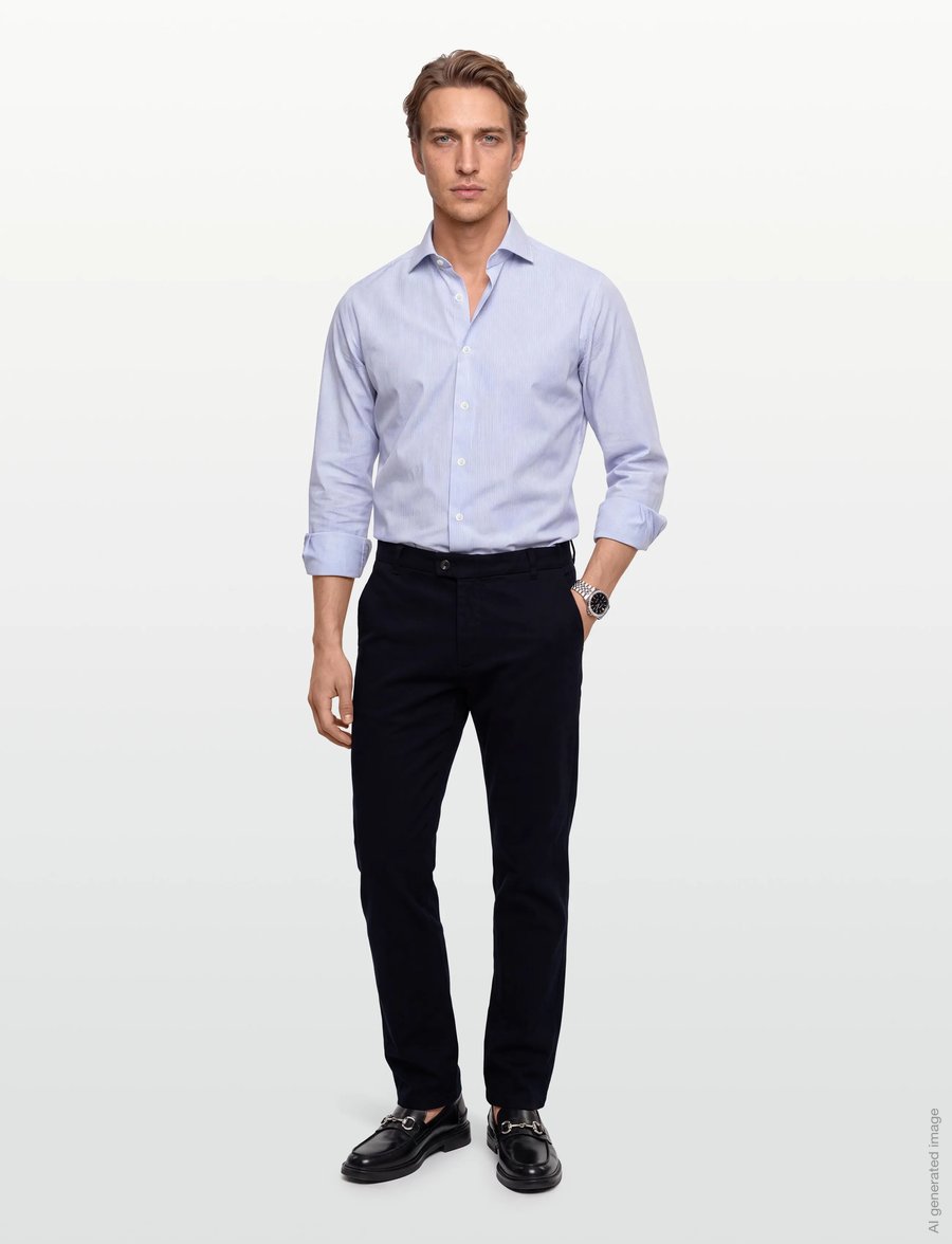 Morris - Jack Soft Twill Trouser - freizeithosen - blue - 0