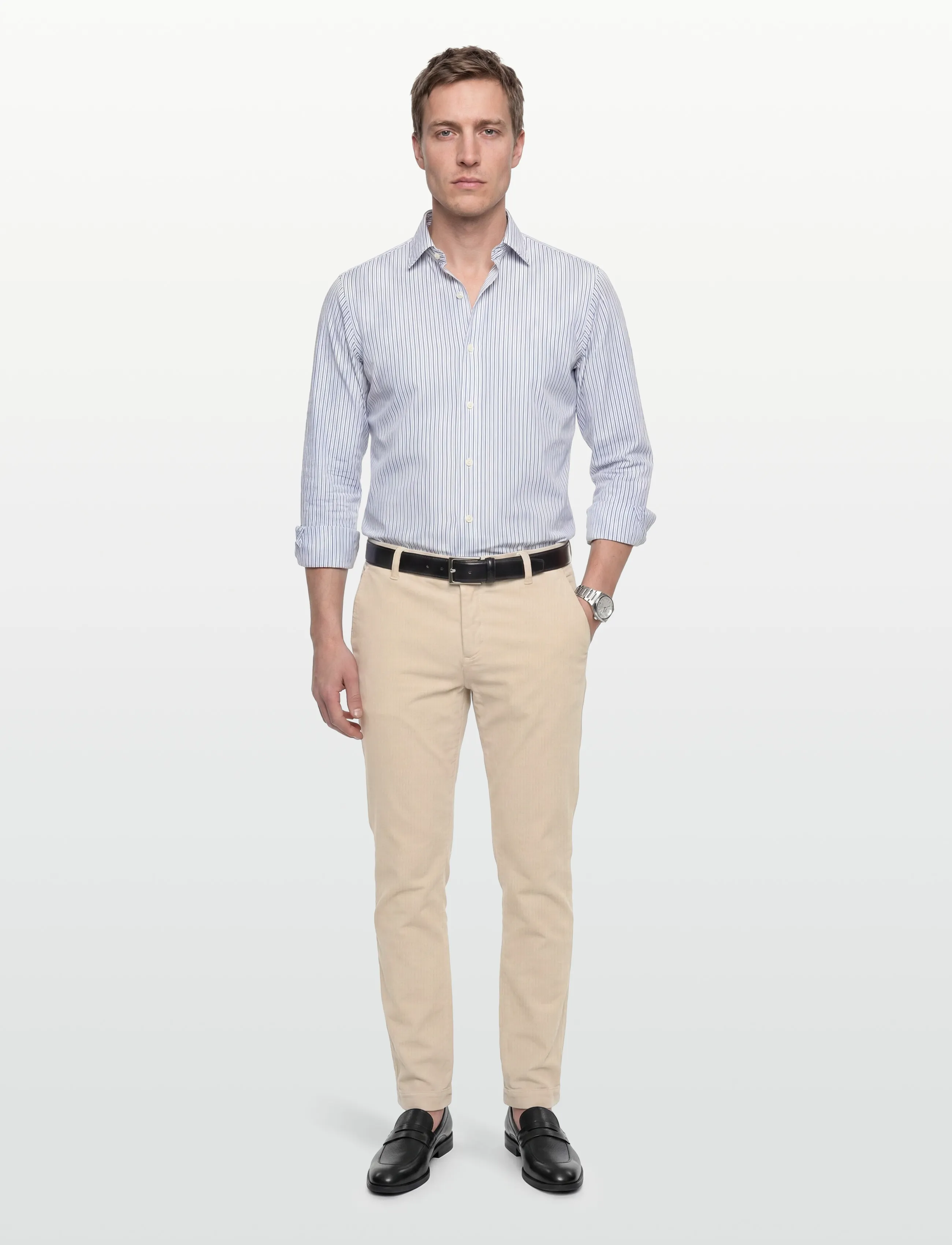 Morris Jeffrey Cord Chino, 32 x 34, Trousers, Creme - Chinos, Männerswear