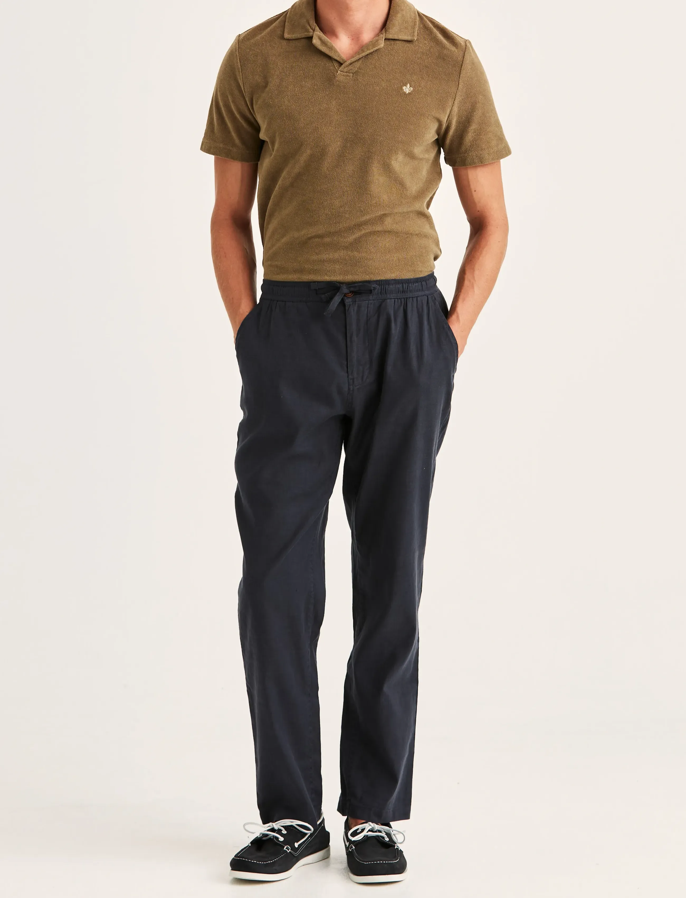 Morris - Fenix Linen Trouser - spodnie lniane - blue - 3