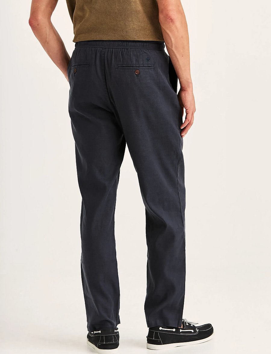 Morris - Fenix Linen Trouser - linnebyxor - blue - 4