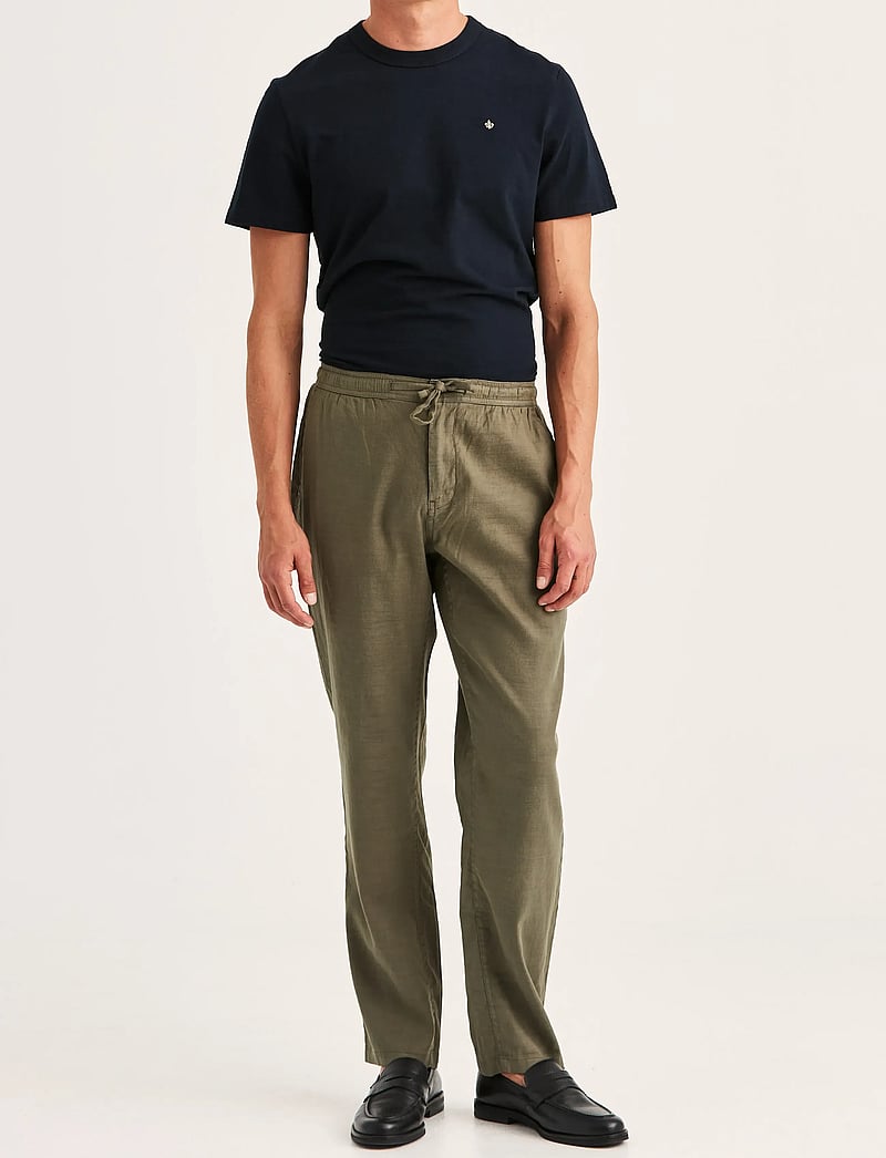 Morris - Fenix Linen Trouser - linen trousers - olive - 3