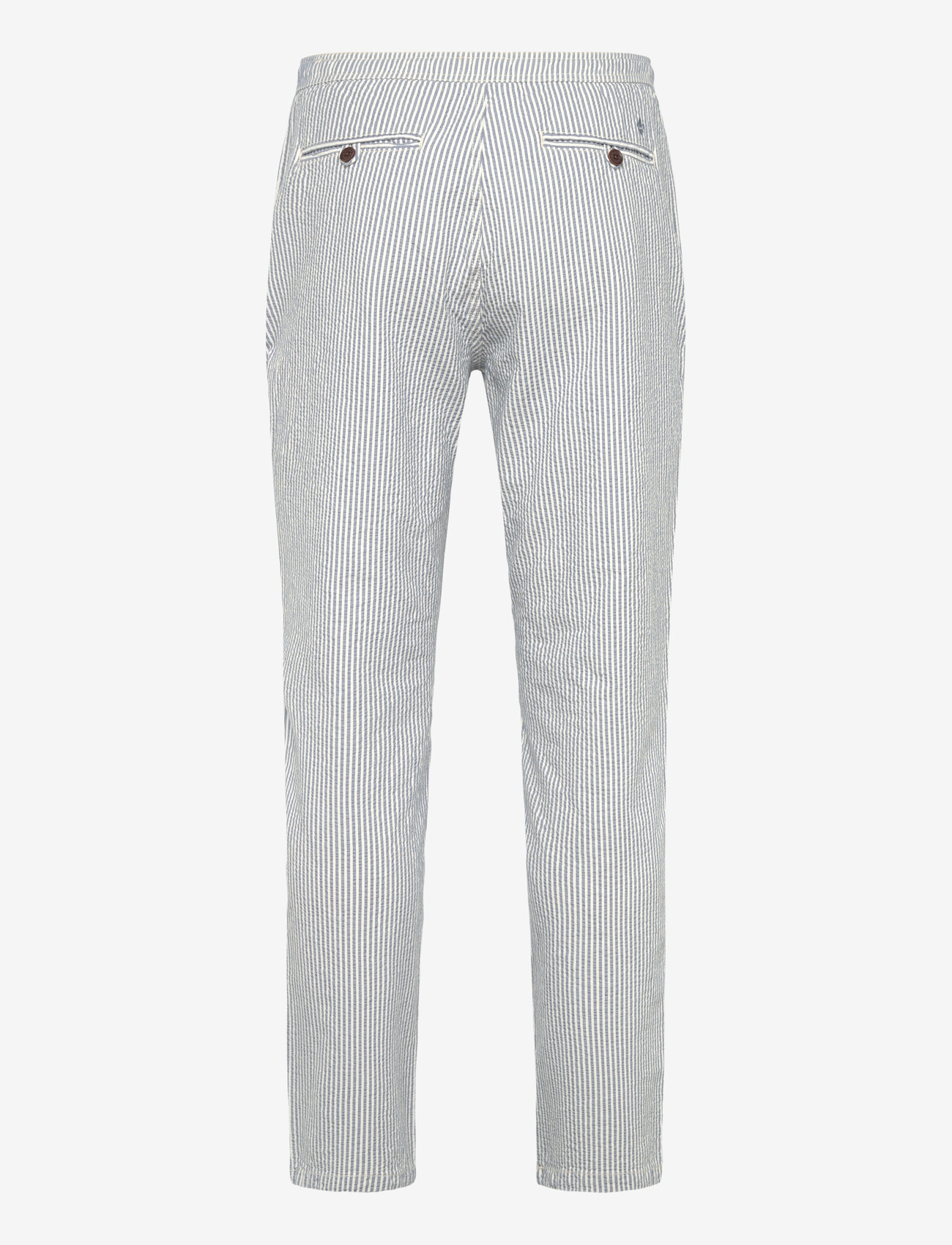 Morris - Fenix Seersucker Trouser - casual trousers - blue - 1