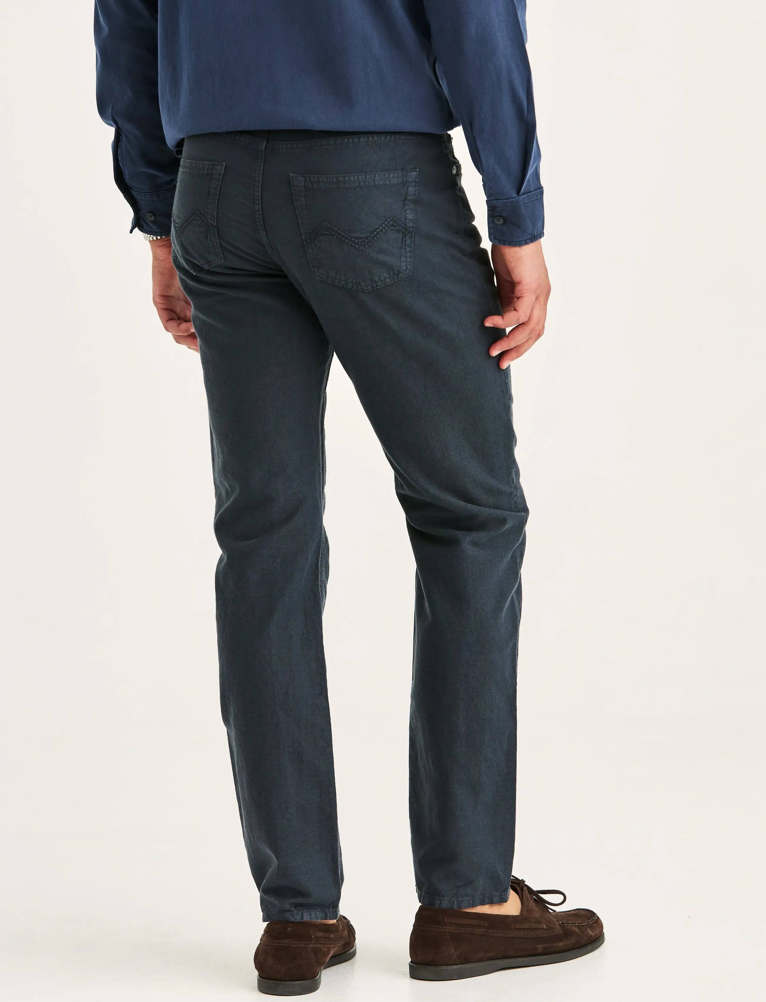 Morris - James Washed Linen 5 Pkt - linased püksid - blue - 4