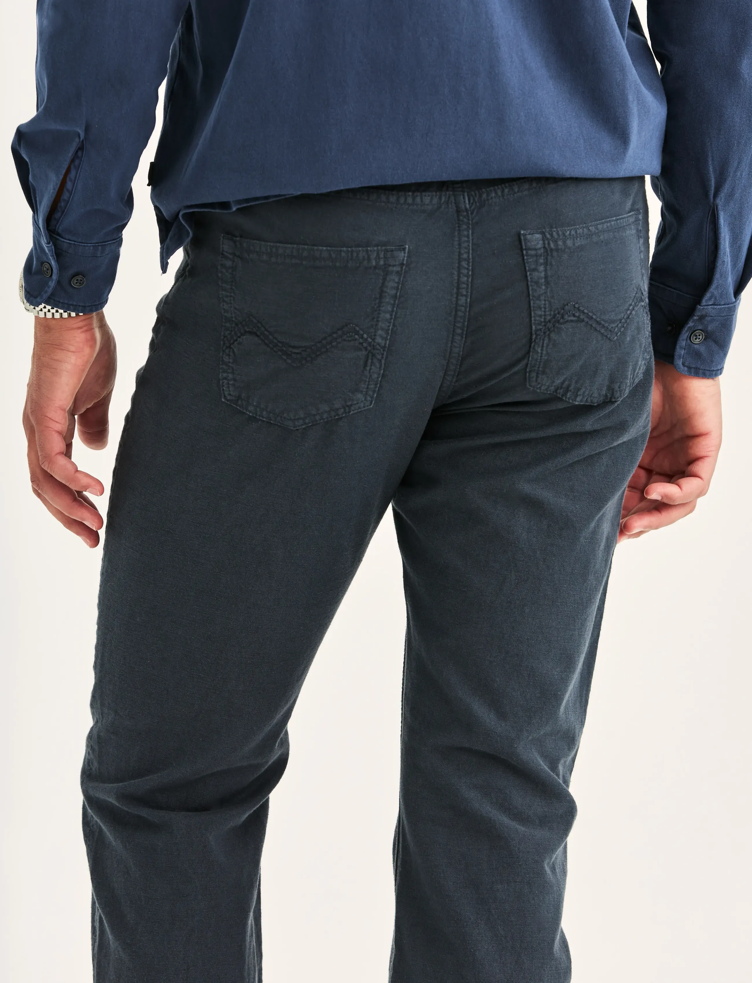 Morris - James Washed Linen 5 Pkt - linased püksid - blue - 5