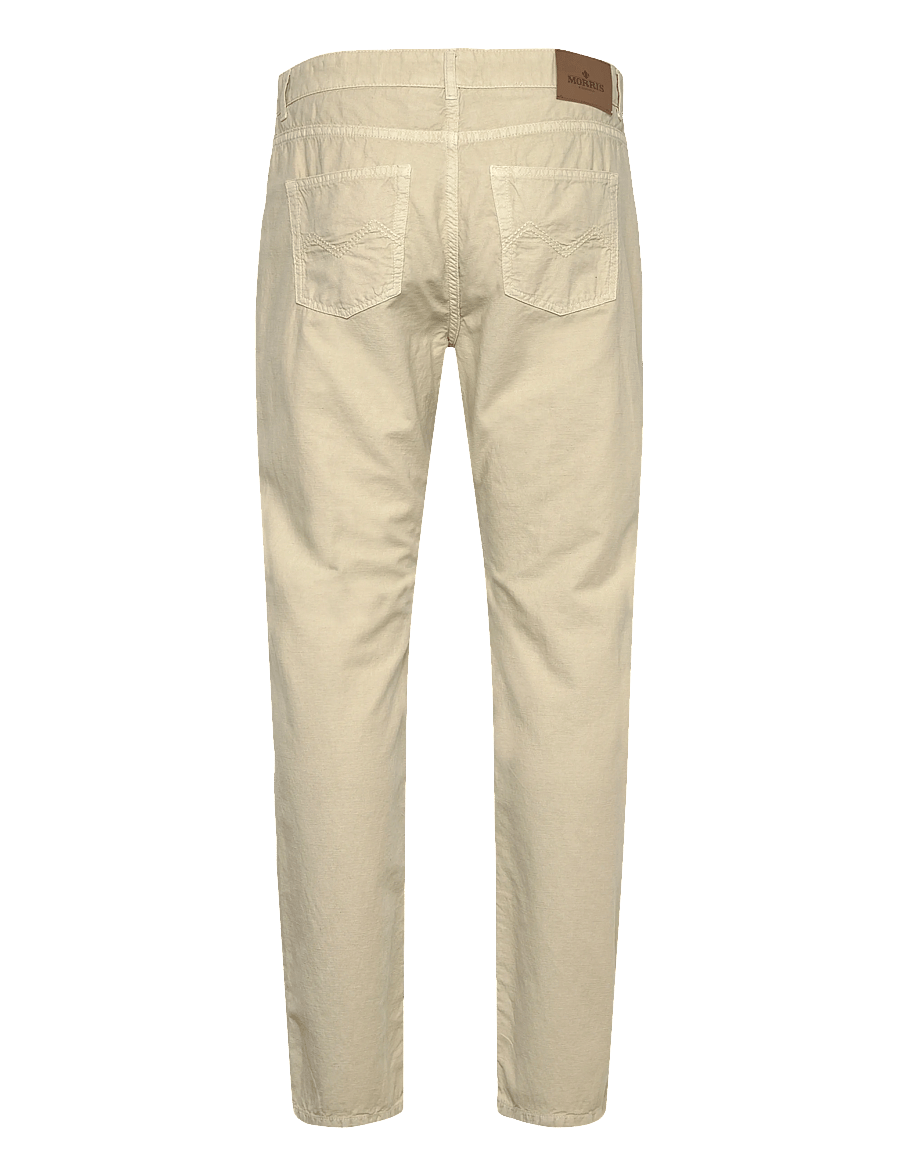 Morris - James Washed Linen 5 Pkt - linen trousers - khaki - 2