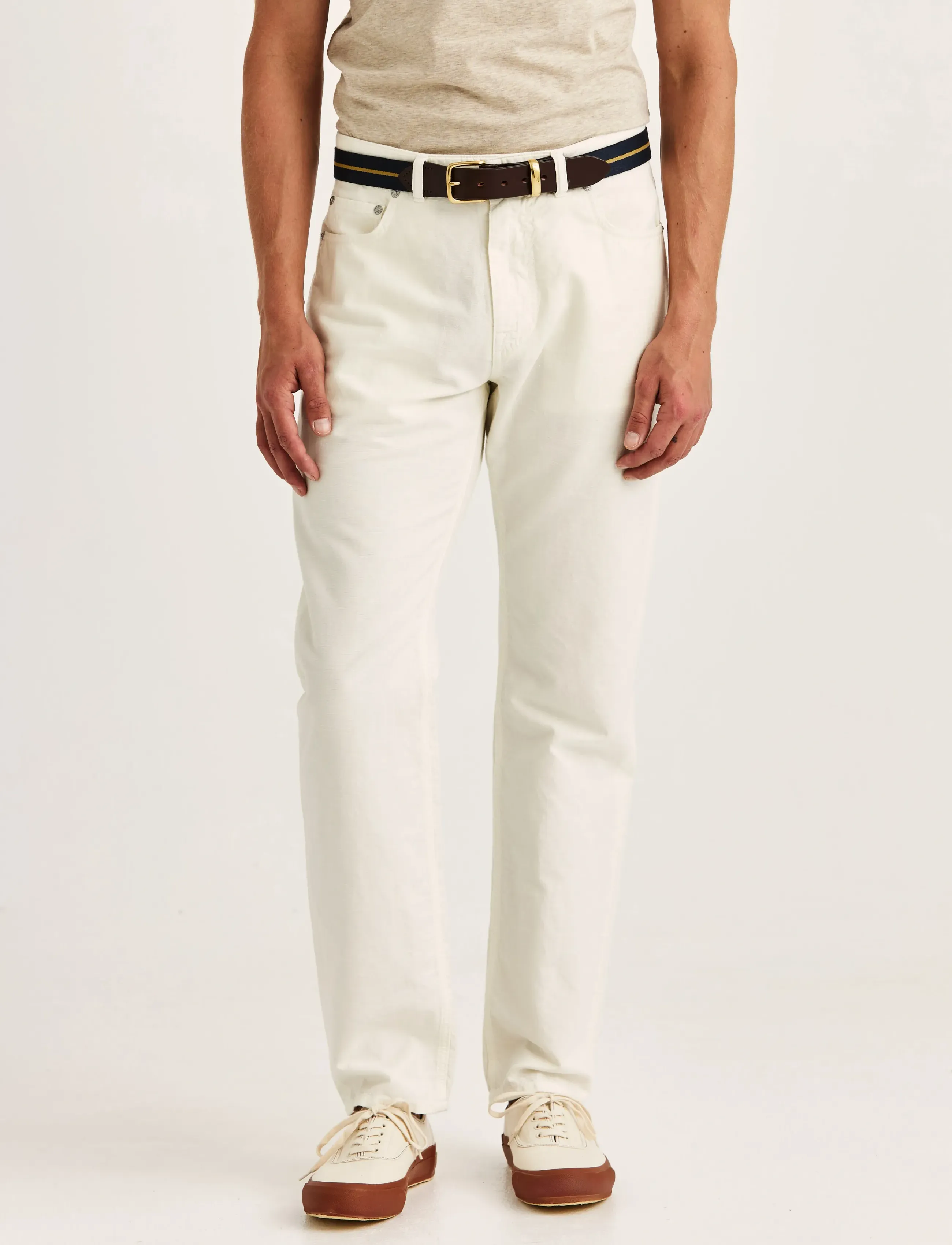 Morris James Washed Linen 5 Pkt - Hosen - OFF WHITE / cream