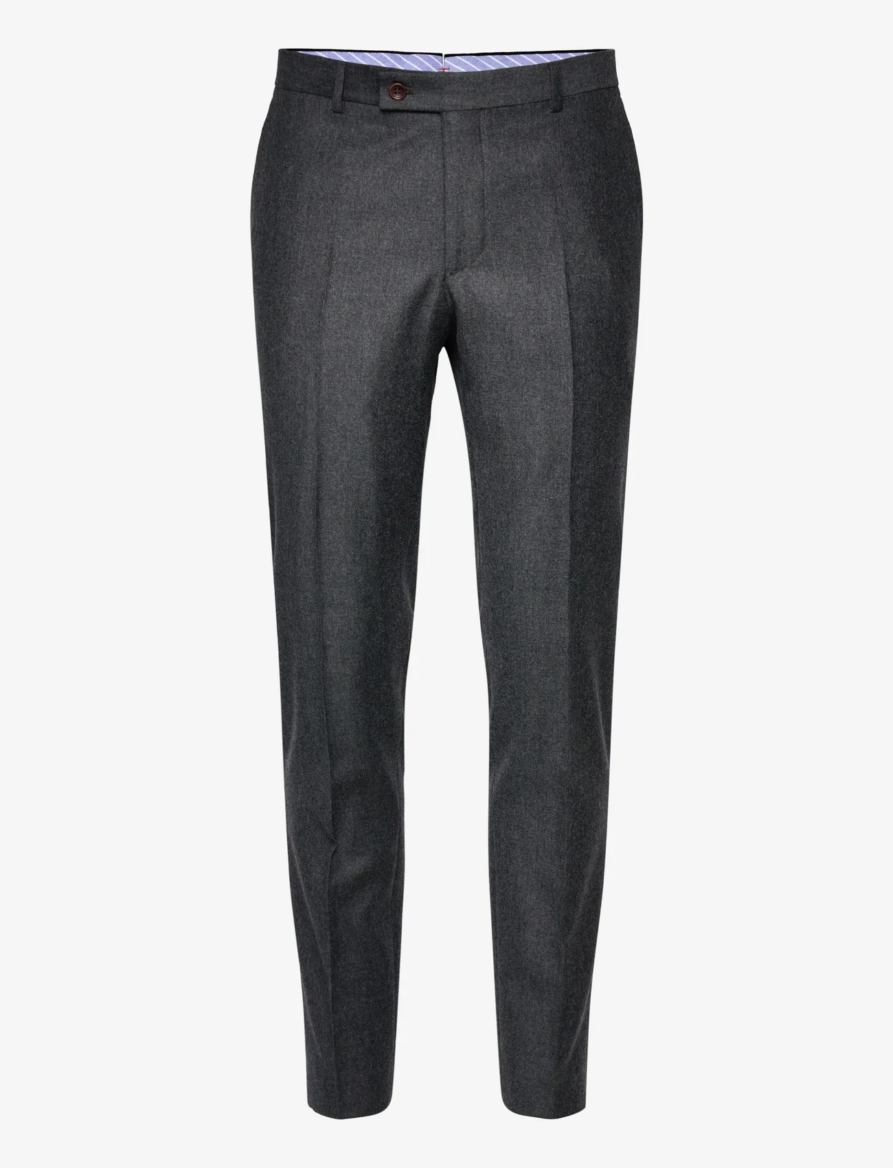 Morris - Bobby Flannel Suit Trouser - kostymbyxor - dark grey - 0