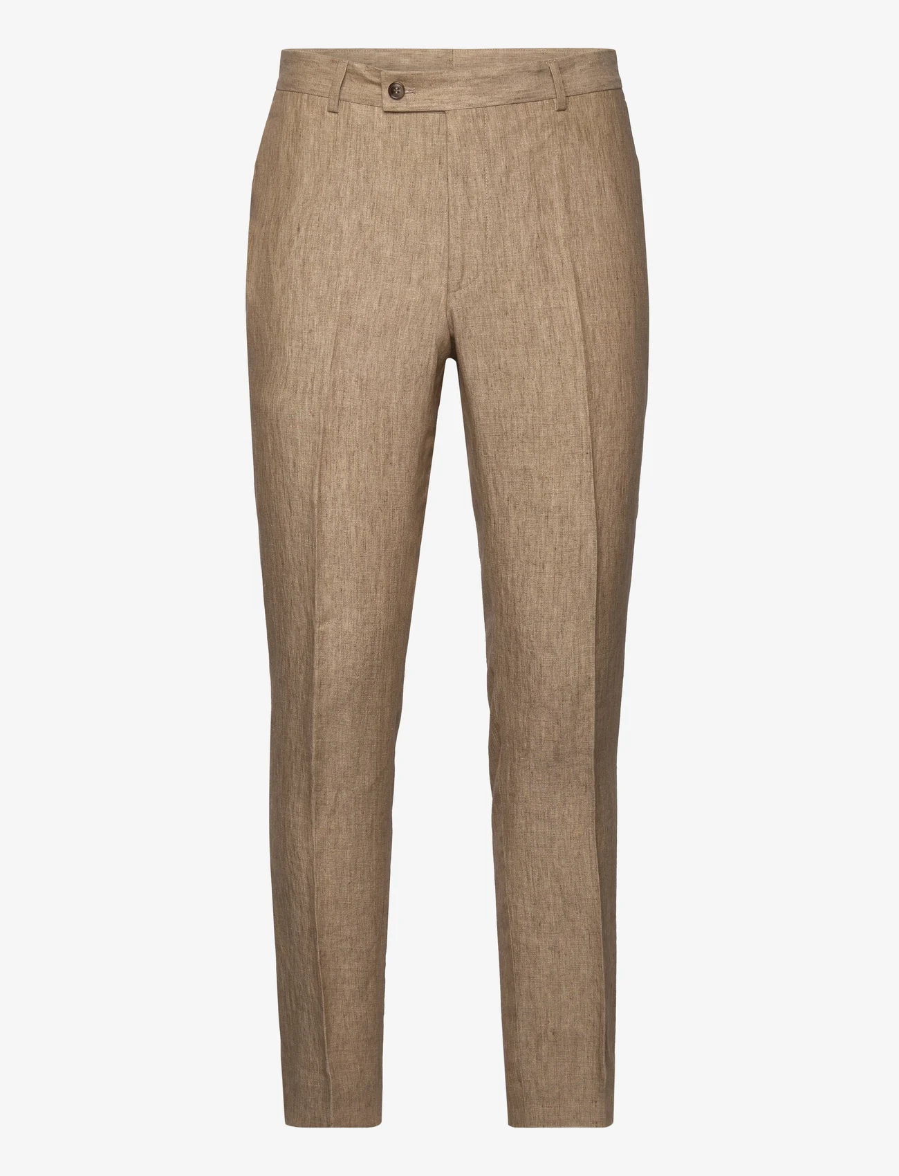 Morris - Bobby Linen Suit Trs - spodnie lniane - khaki - 0