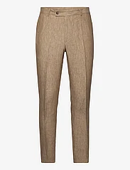 Morris - Bobby Linen Suit Trs - linen trousers - khaki - 0