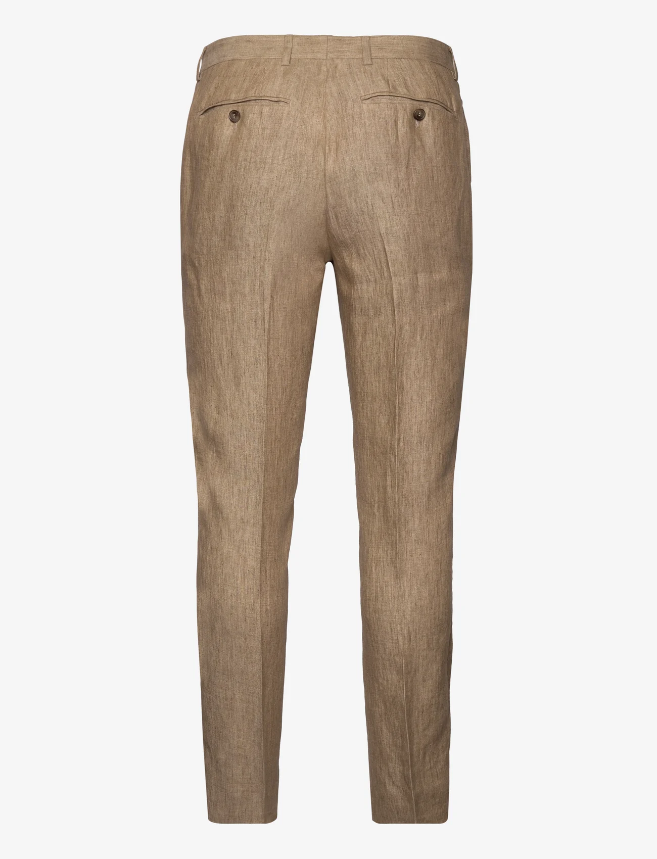 Morris - Bobby Linen Suit Trs - linen trousers - khaki - 1