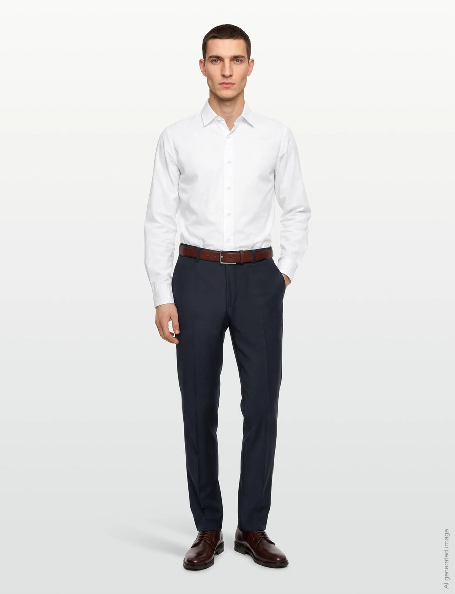 Morris - Morris Wool Suit Trs - anzugshosen - navy - 0