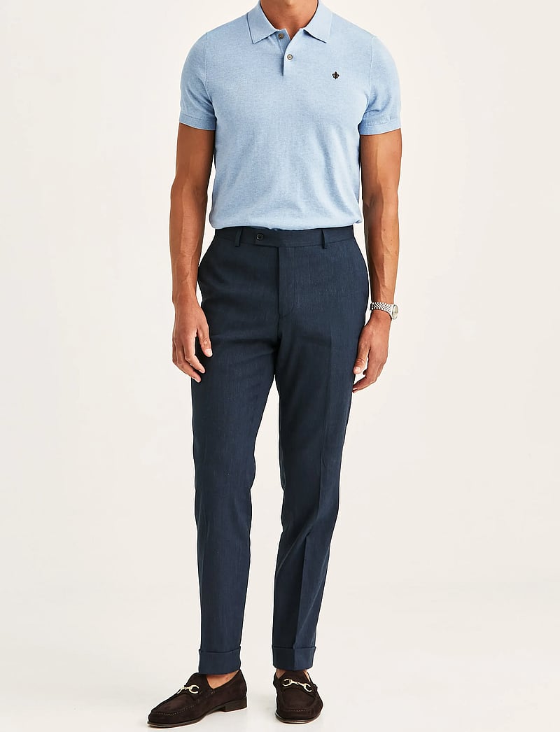 Morris - Morris Linen Suit Trouser - pellavahousut - navy - 3