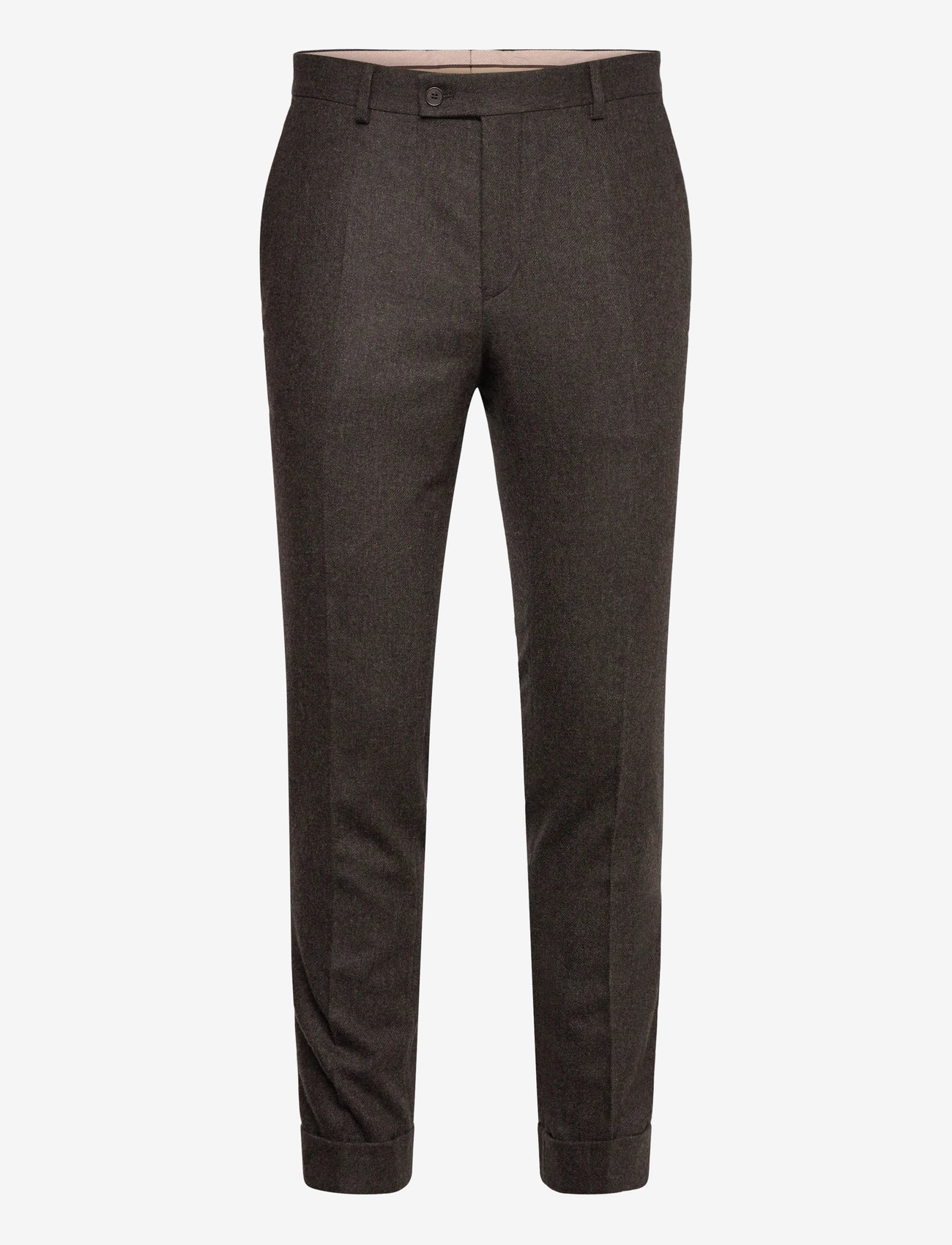 Morris - Jack Flannel Suit Trouser - kostymbyxor - brown - 1