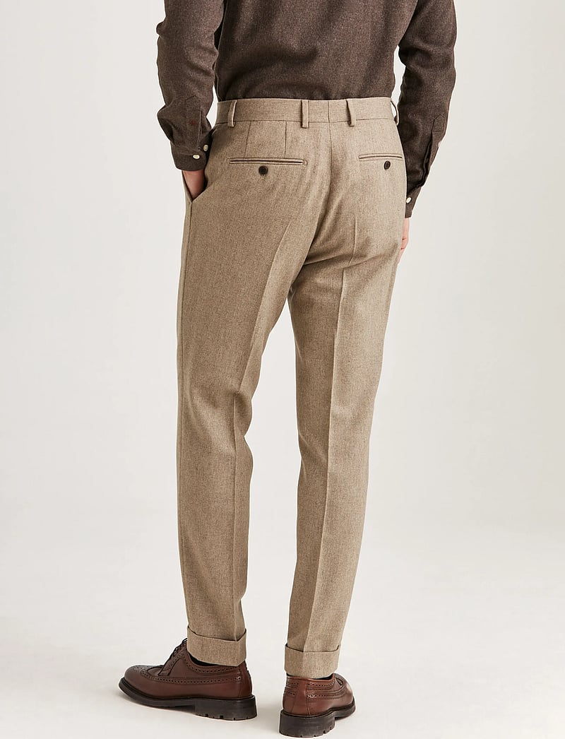 Morris - Jack Flannel Suit Trouser - anzugshosen - khaki - 4