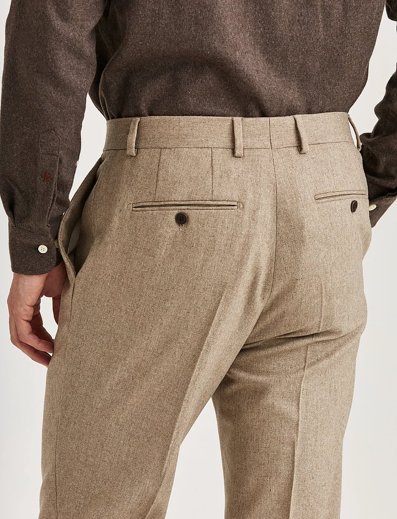 Morris - Jack Flannel Suit Trouser - anzugshosen - khaki - 5