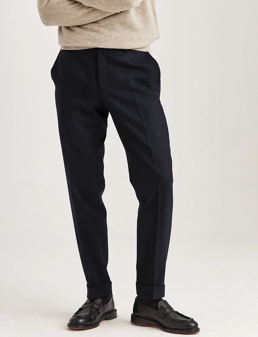 Morris - Jack Flannel Suit Trouser - Ülikonnapüksid - navy - 0