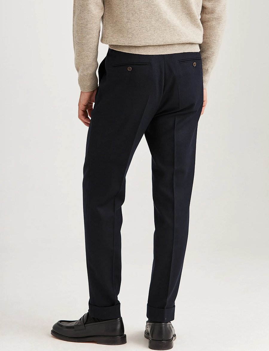 Morris - Jack Flannel Suit Trouser - Ülikonnapüksid - navy - 4