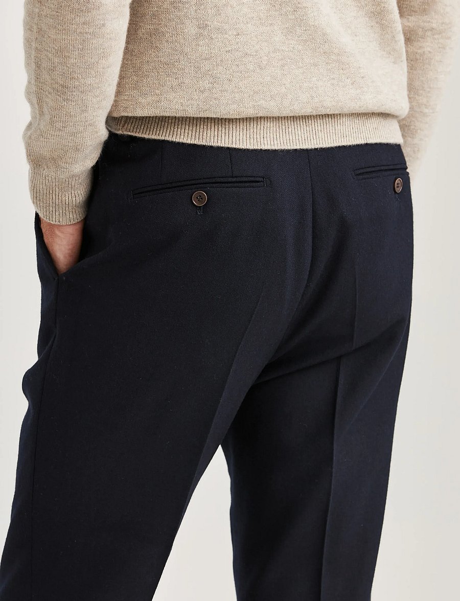 Morris - Jack Flannel Suit Trouser - Ülikonnapüksid - navy - 5