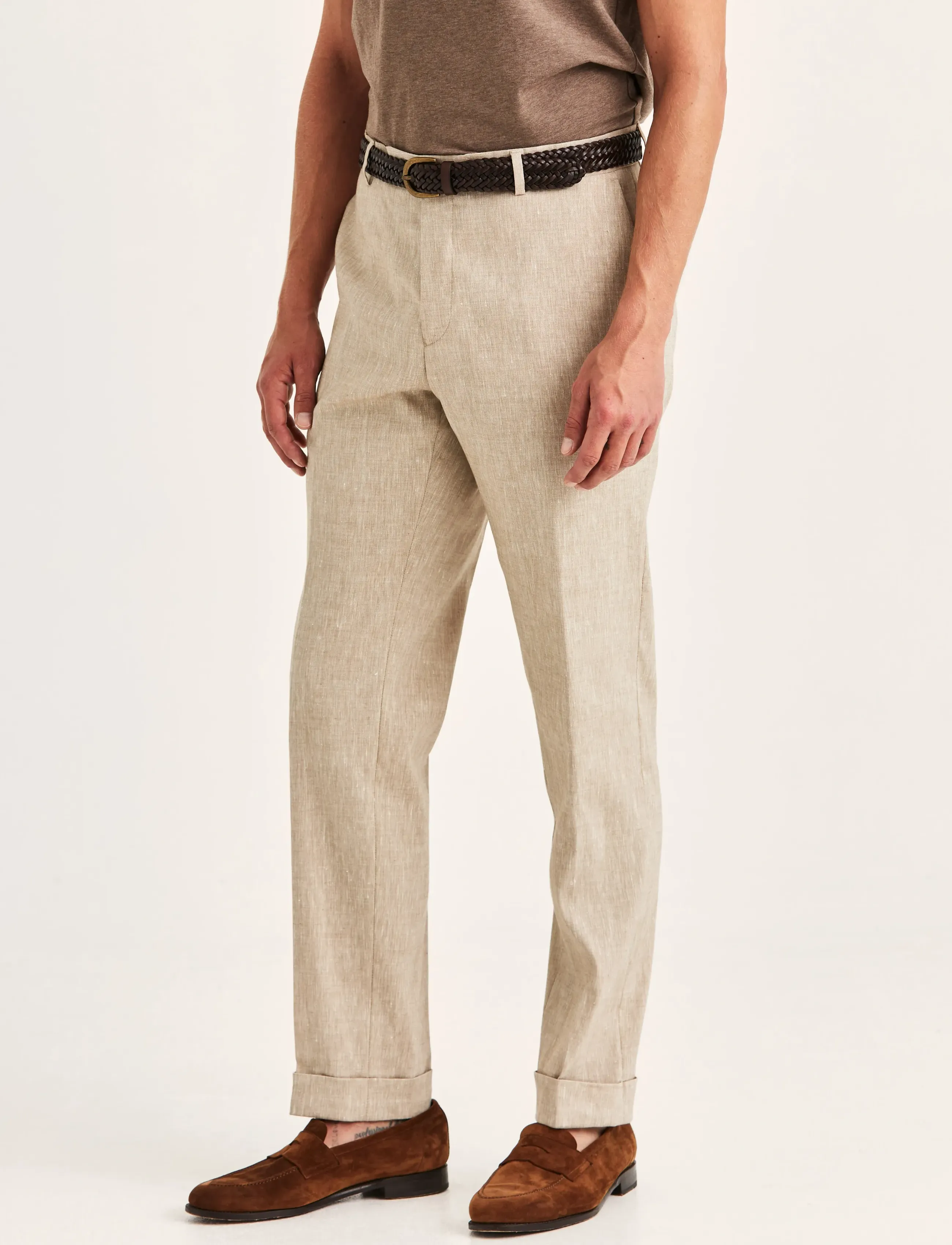 Morris Jack Linen Suit Trouser, 50, Trousers, Beige - Formal, Männerswear