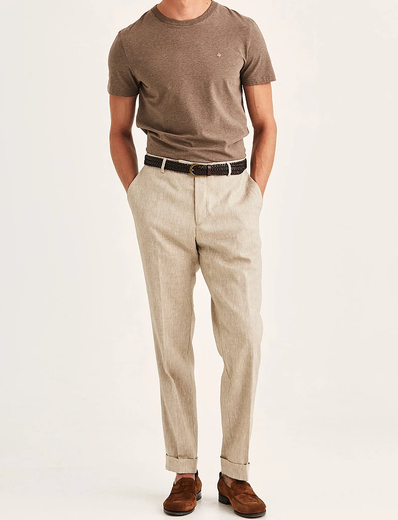 Morris - Jack Linen Suit Trouser - lininės kostiuminės kelnės - khaki - 3