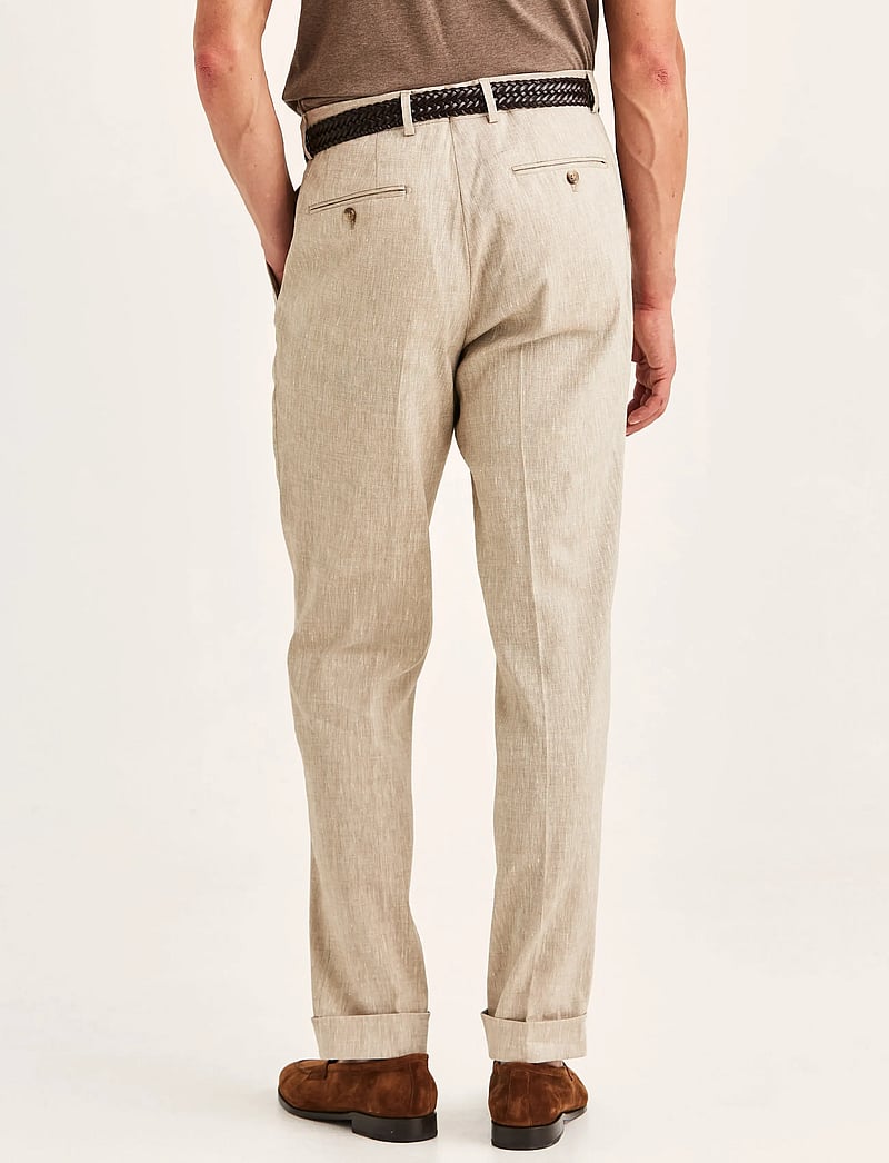 Morris - Jack Linen Suit Trouser - lininės kostiuminės kelnės - khaki - 4