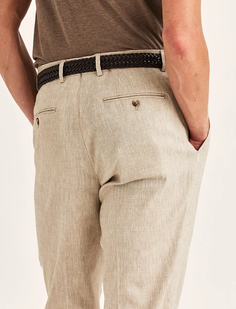 Morris - Jack Linen Suit Trouser - lininės kostiuminės kelnės - khaki - 5