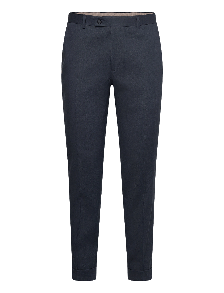 Morris - Jack Linen Suit Trouser - jakkesætbukser i hør - navy - 1