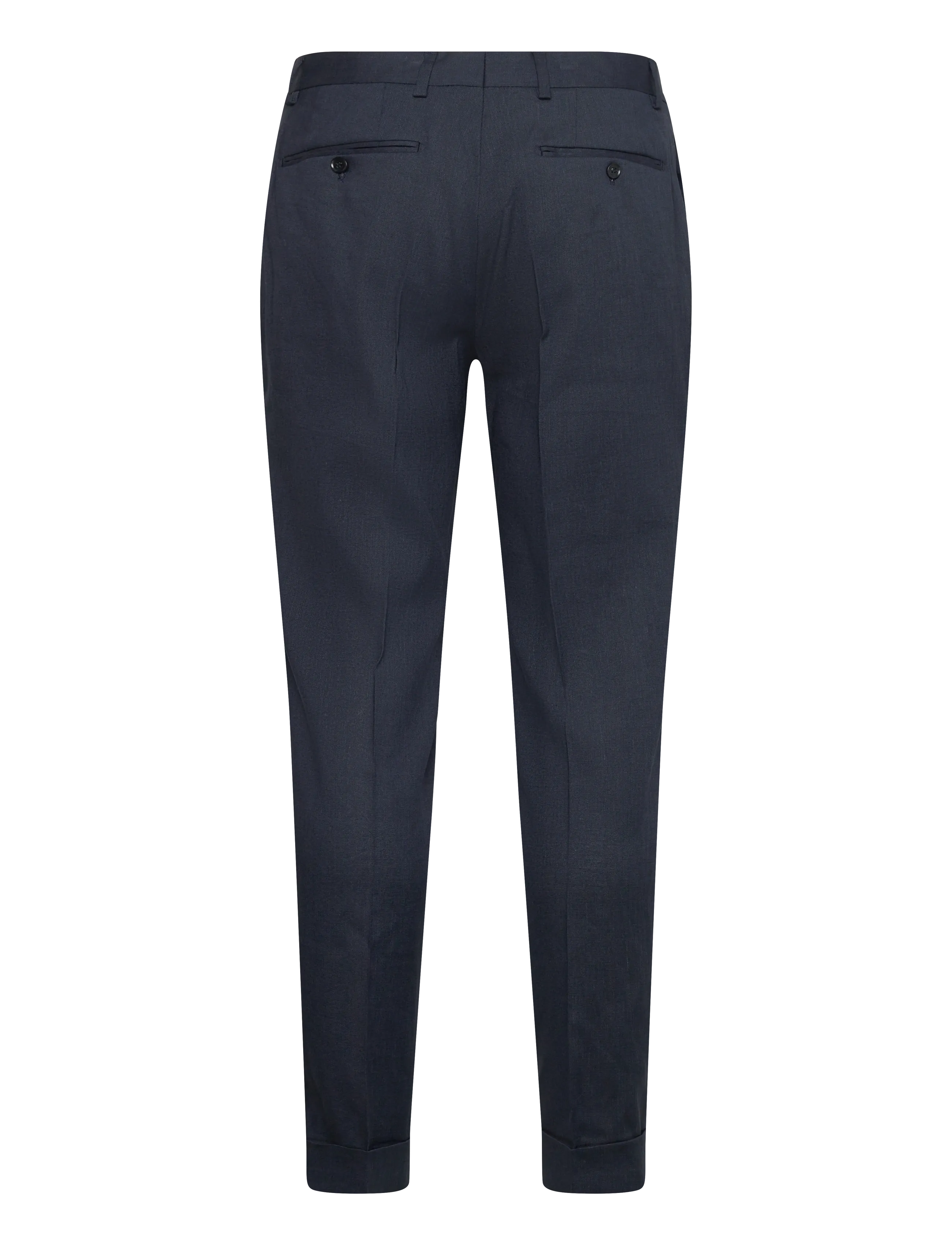 Morris - Jack Linen Suit Trouser - jakkesætbukser i hør - navy - 2