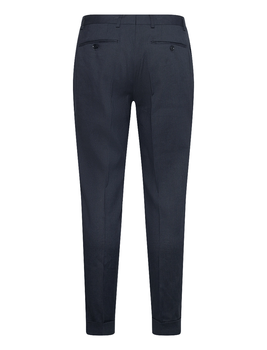 Morris - Jack Linen Suit Trouser - jakkesætbukser i hør - navy - 2