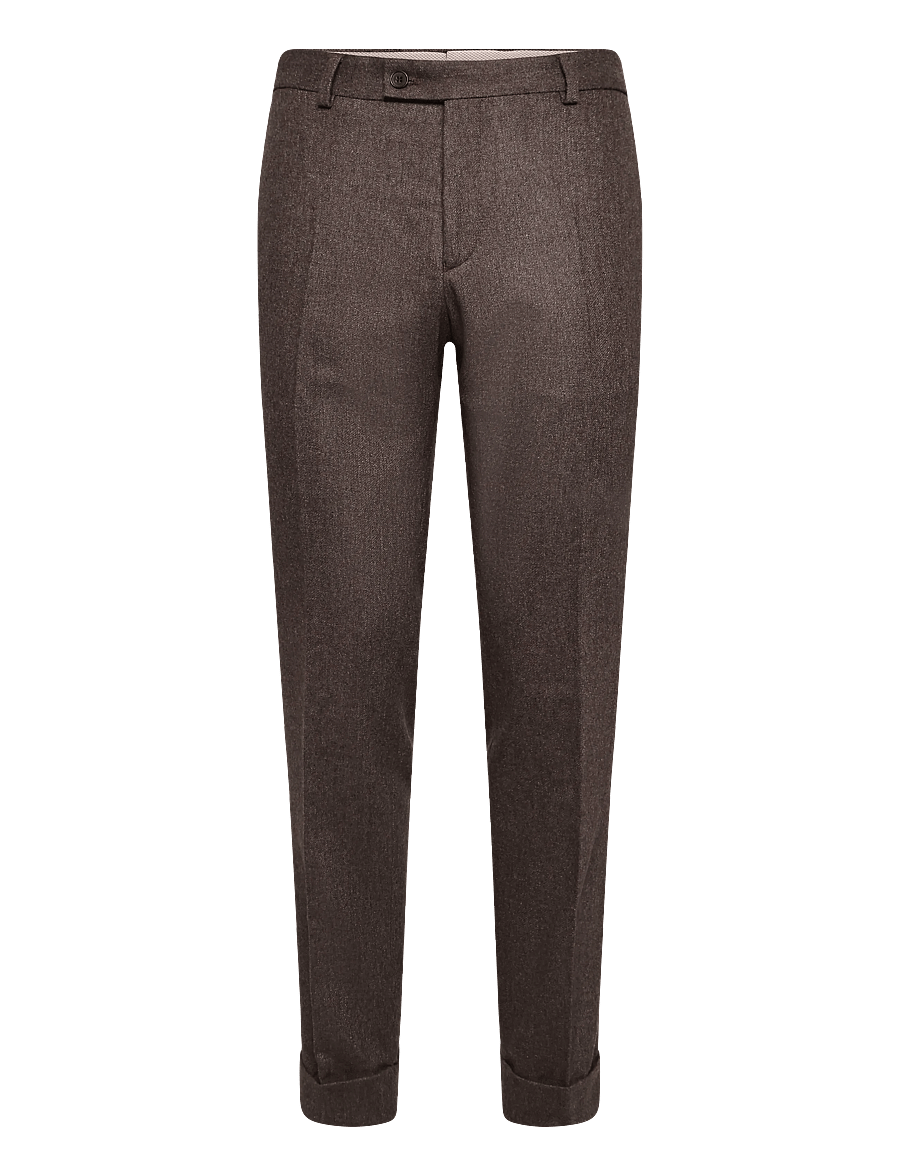 Morris - Flannel Suit Trouser - Ülikonnapüksid - brown - 1