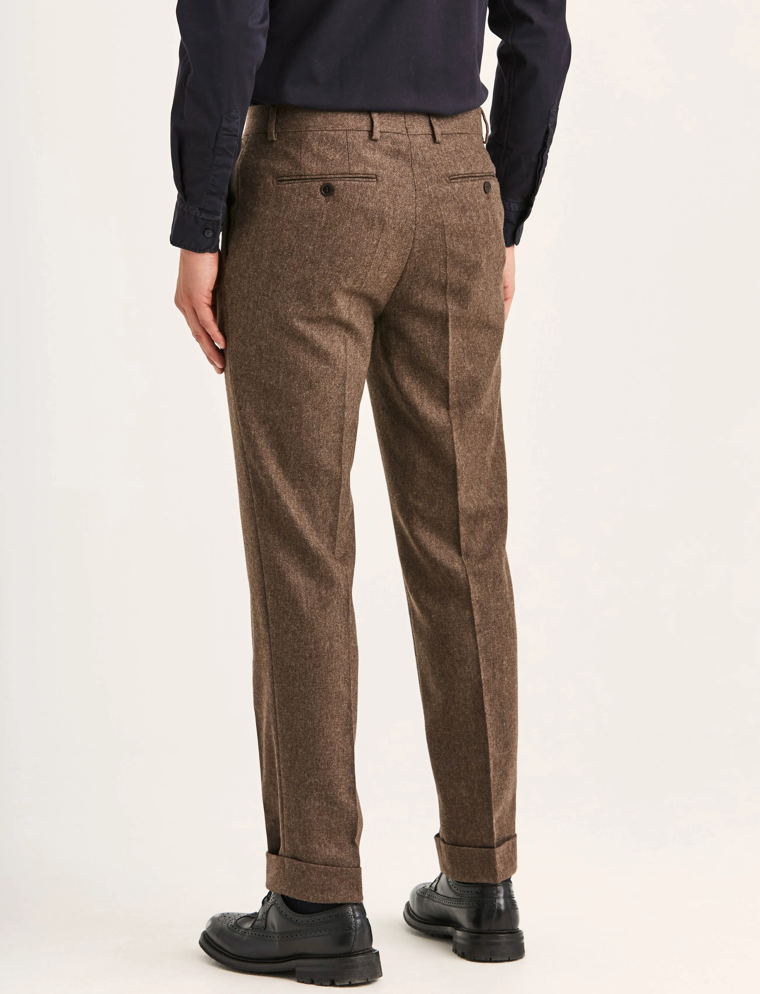 Morris Flannel Suit Trouser - Hosen - BROWN / brown