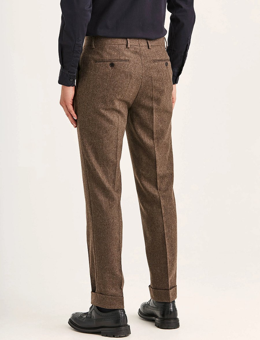 Morris - Flannel Suit Trouser - Ülikonnapüksid - brown - 3