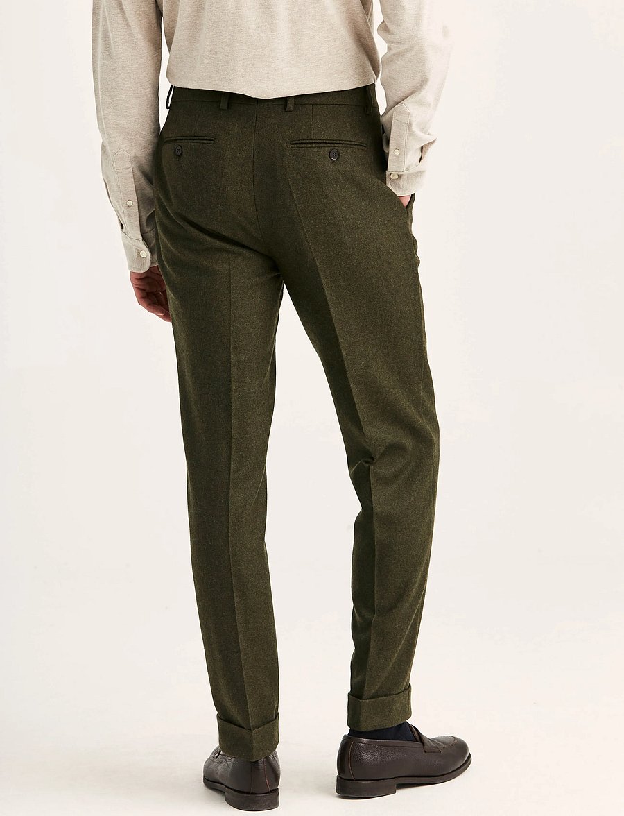 Morris - Flannel Suit Trouser - Ülikonnapüksid - green - 3