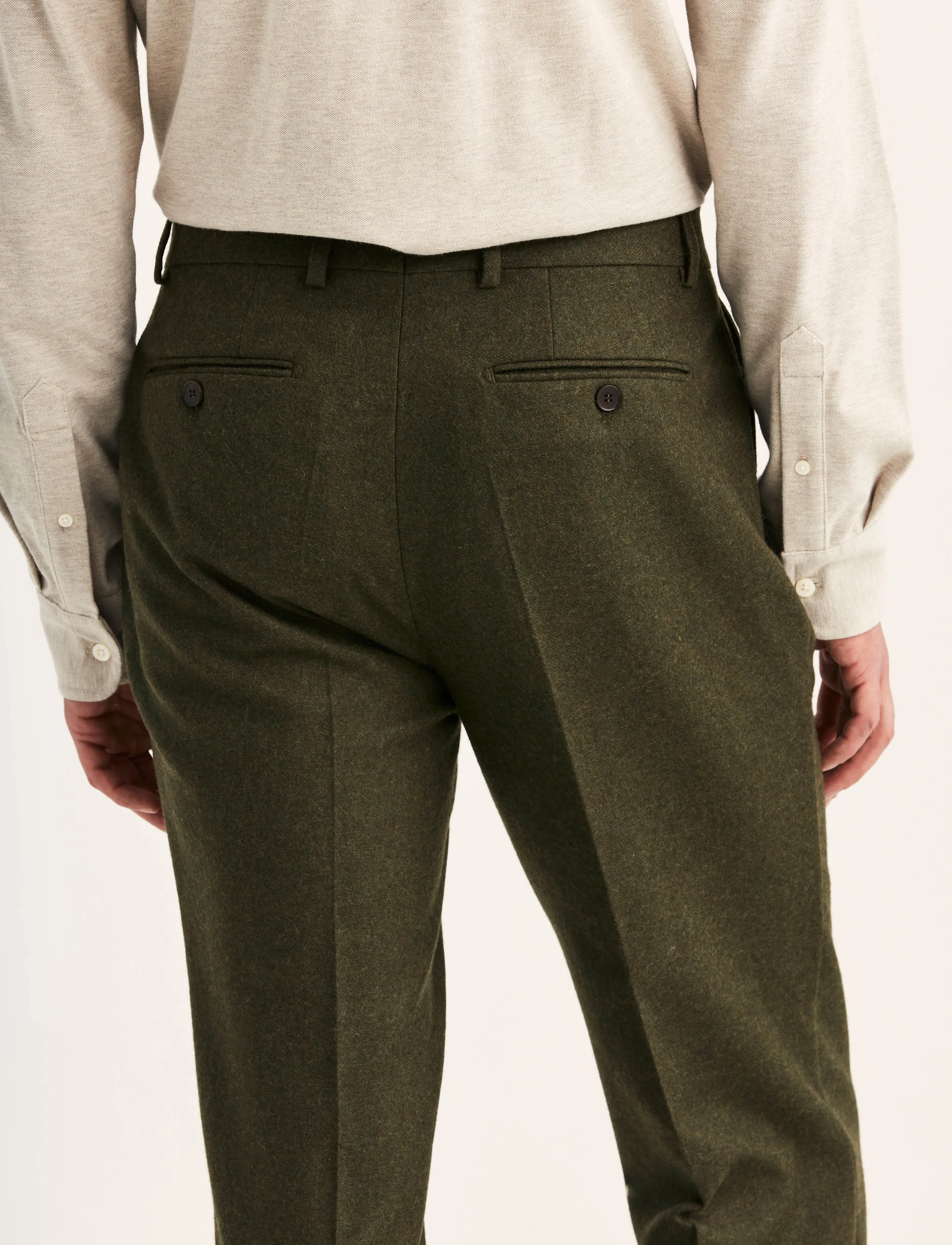 Morris - Flannel Suit Trouser - Ülikonnapüksid - green - 4