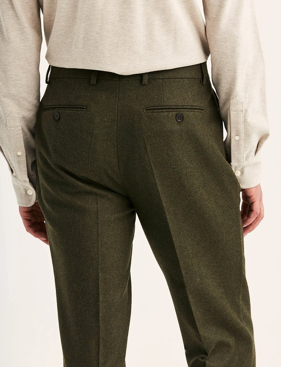 Morris - Flannel Suit Trouser - Ülikonnapüksid - green - 4