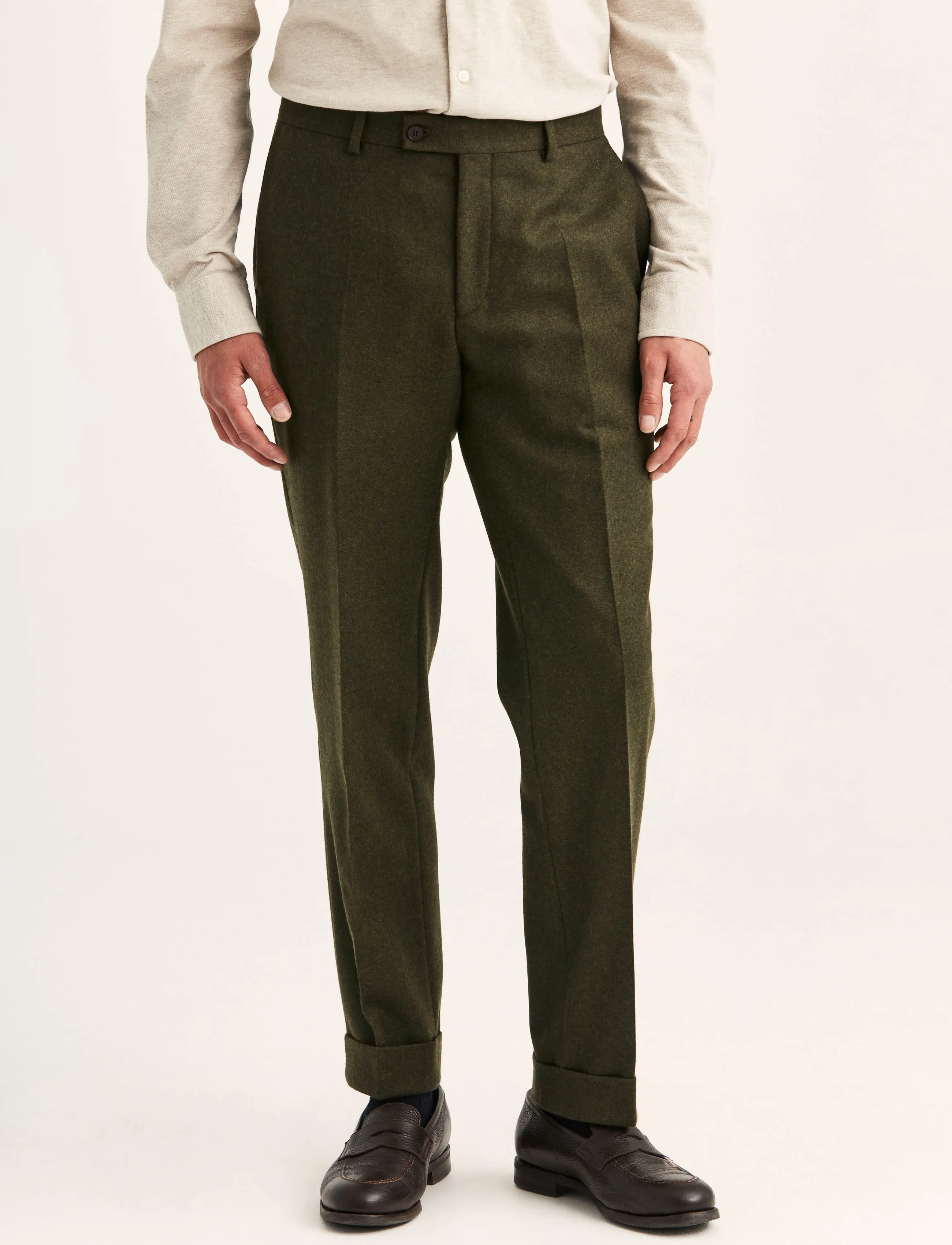 Morris - Flannel Suit Trouser - Ülikonnapüksid - green - 5