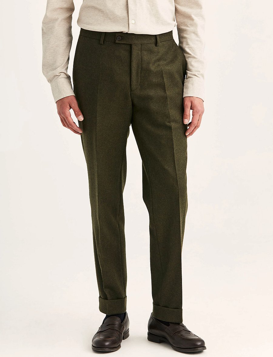 Morris - Flannel Suit Trouser - Ülikonnapüksid - green - 5