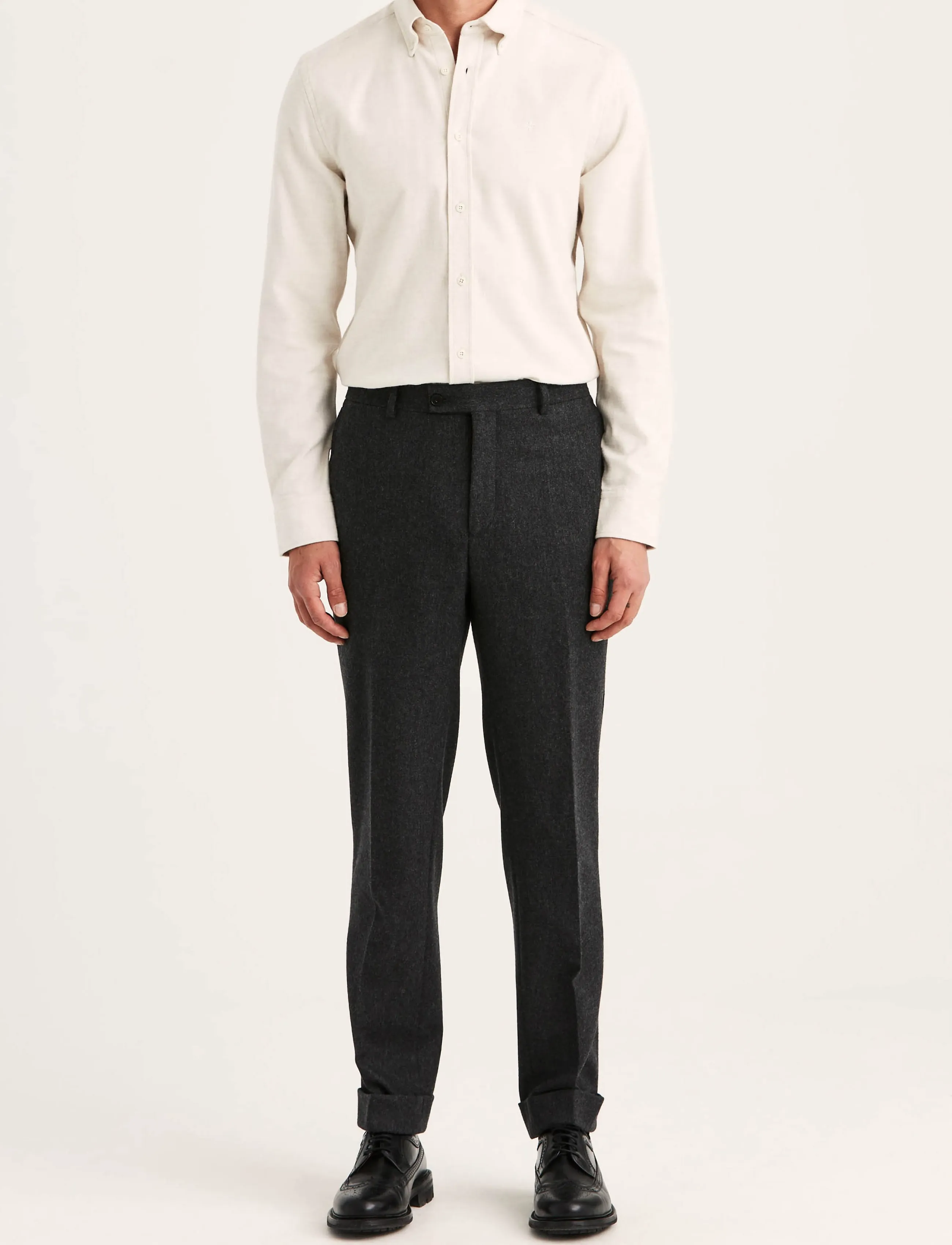 Morris Flannel Suit Trouser - Anzugshosen - GREY / grey