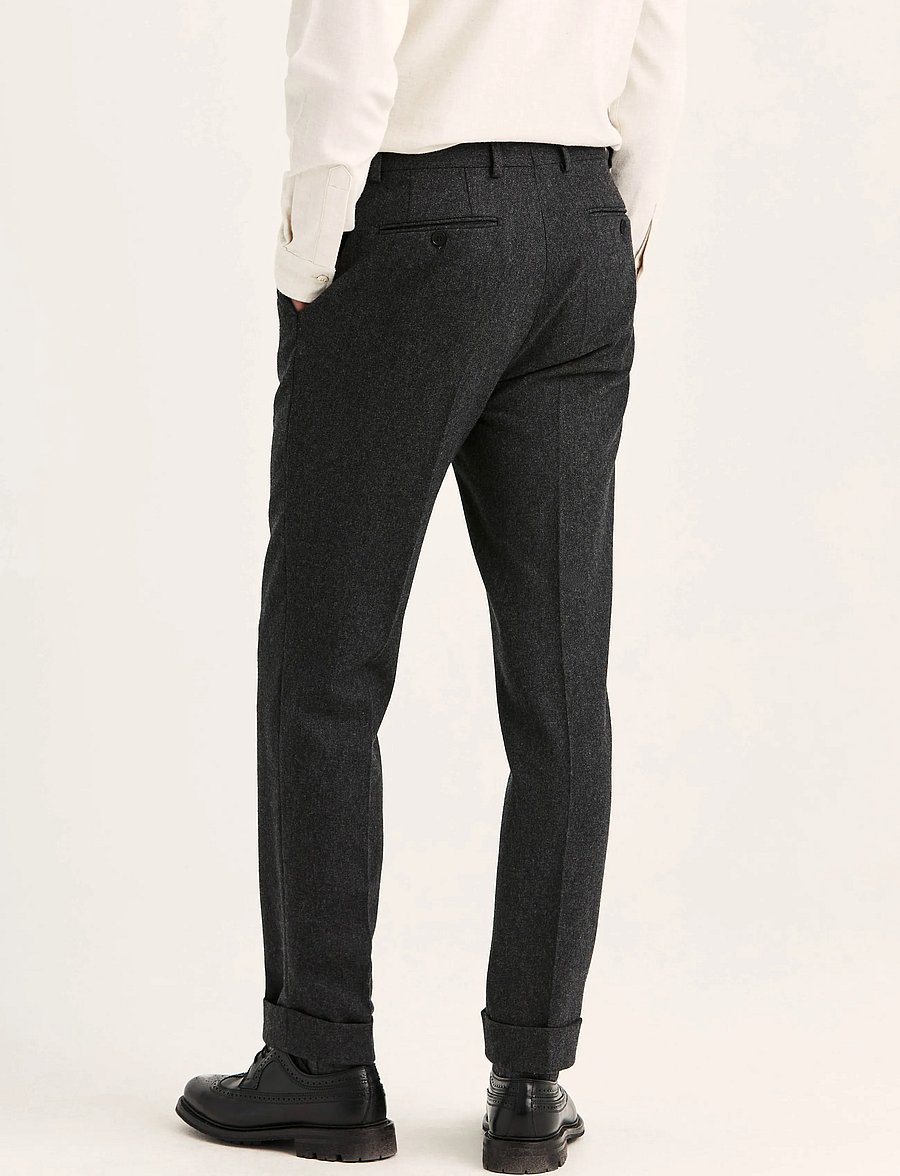 Morris - Flannel Suit Trouser - anzugshosen - grey - 3